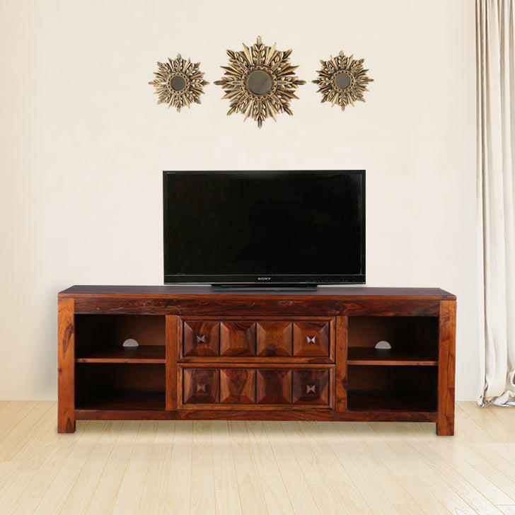 Woodrow Sheesham Wood(Rosewood) TV Unit in HONEY Colour