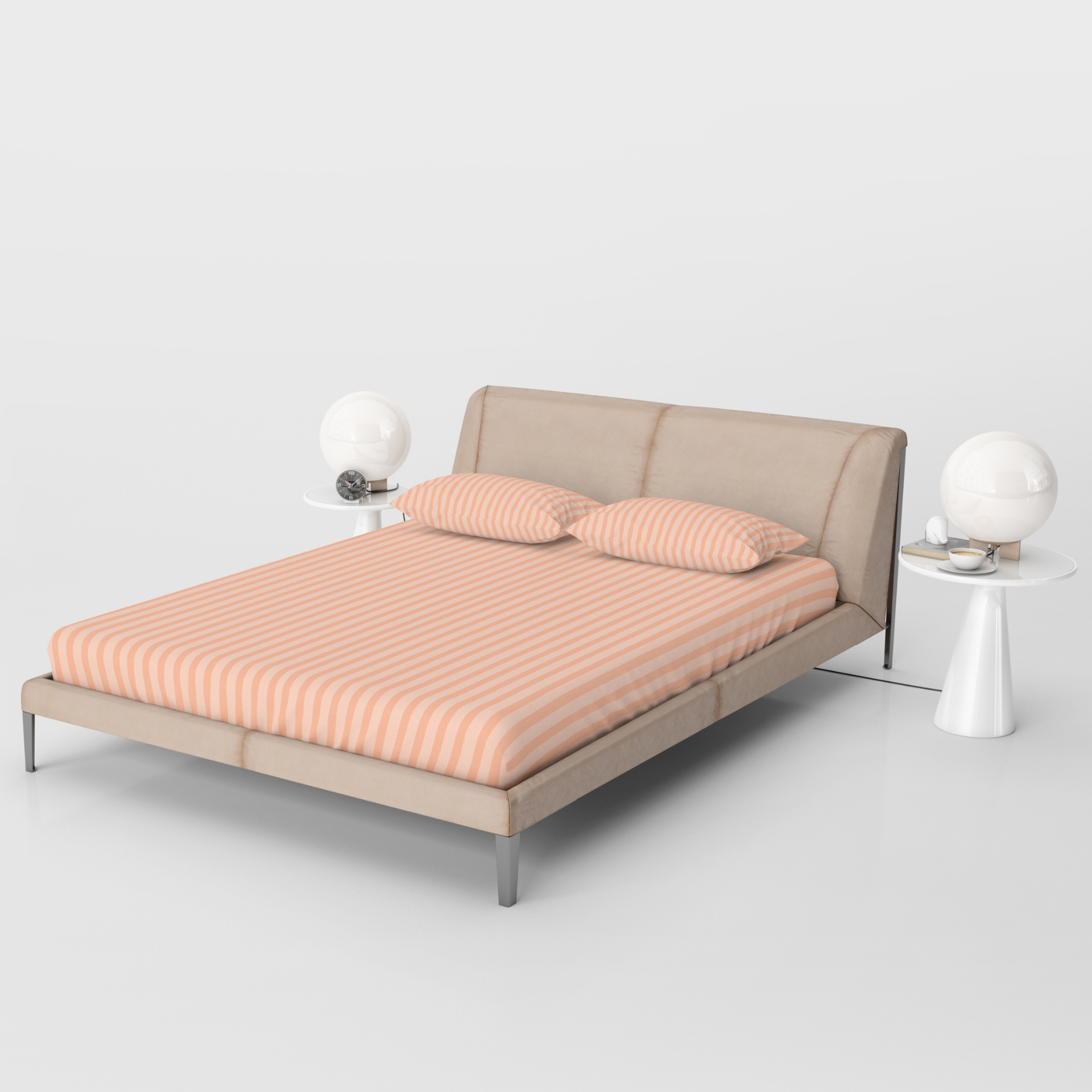 Comfy Beds Double Fitted Sheet Coral,152x198cm