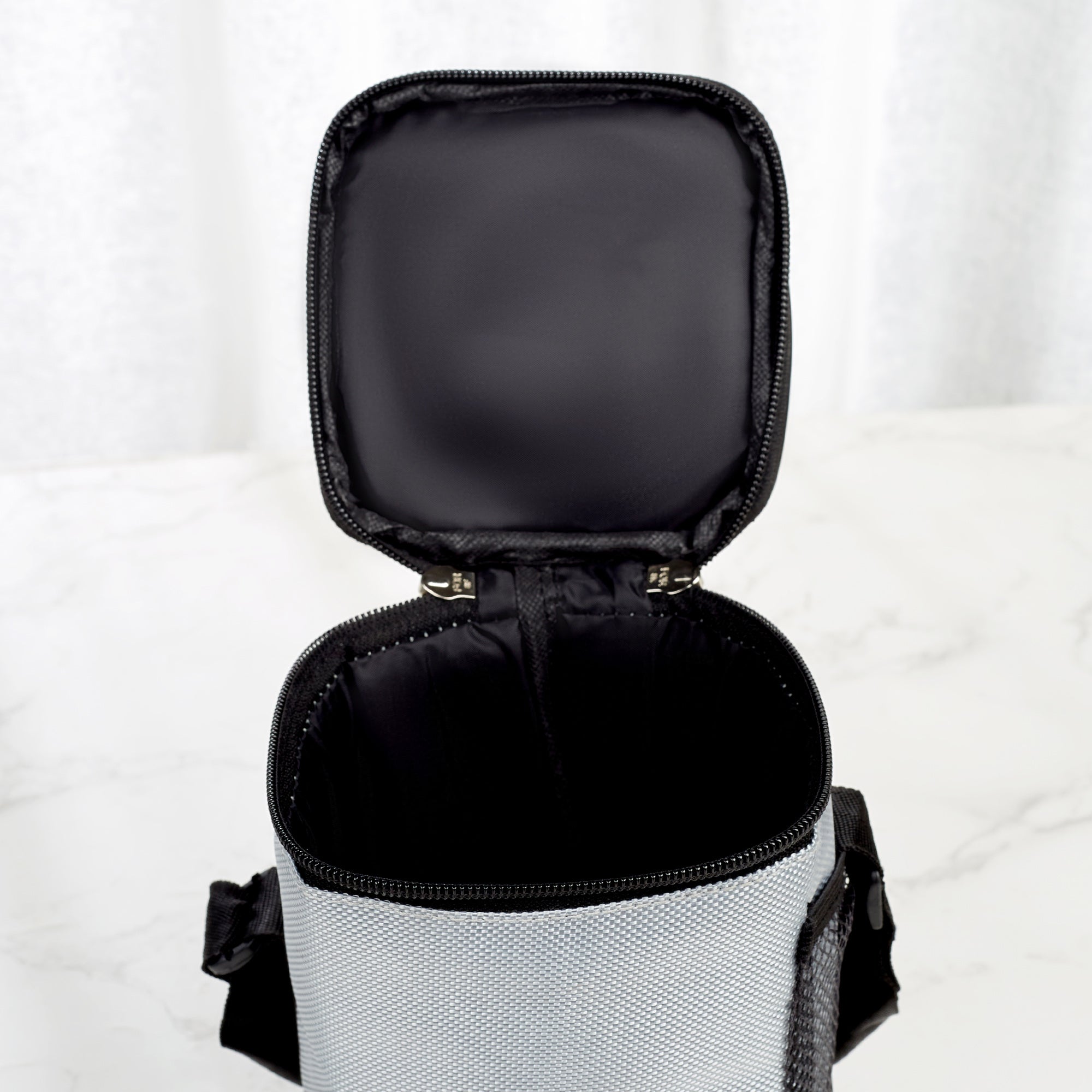 Microsafe 100% BPA Free Plastic & Stainless Steel Terra Lunch Box 400ml Set of 3 + Spoon + Carry Bag in Grey Colour