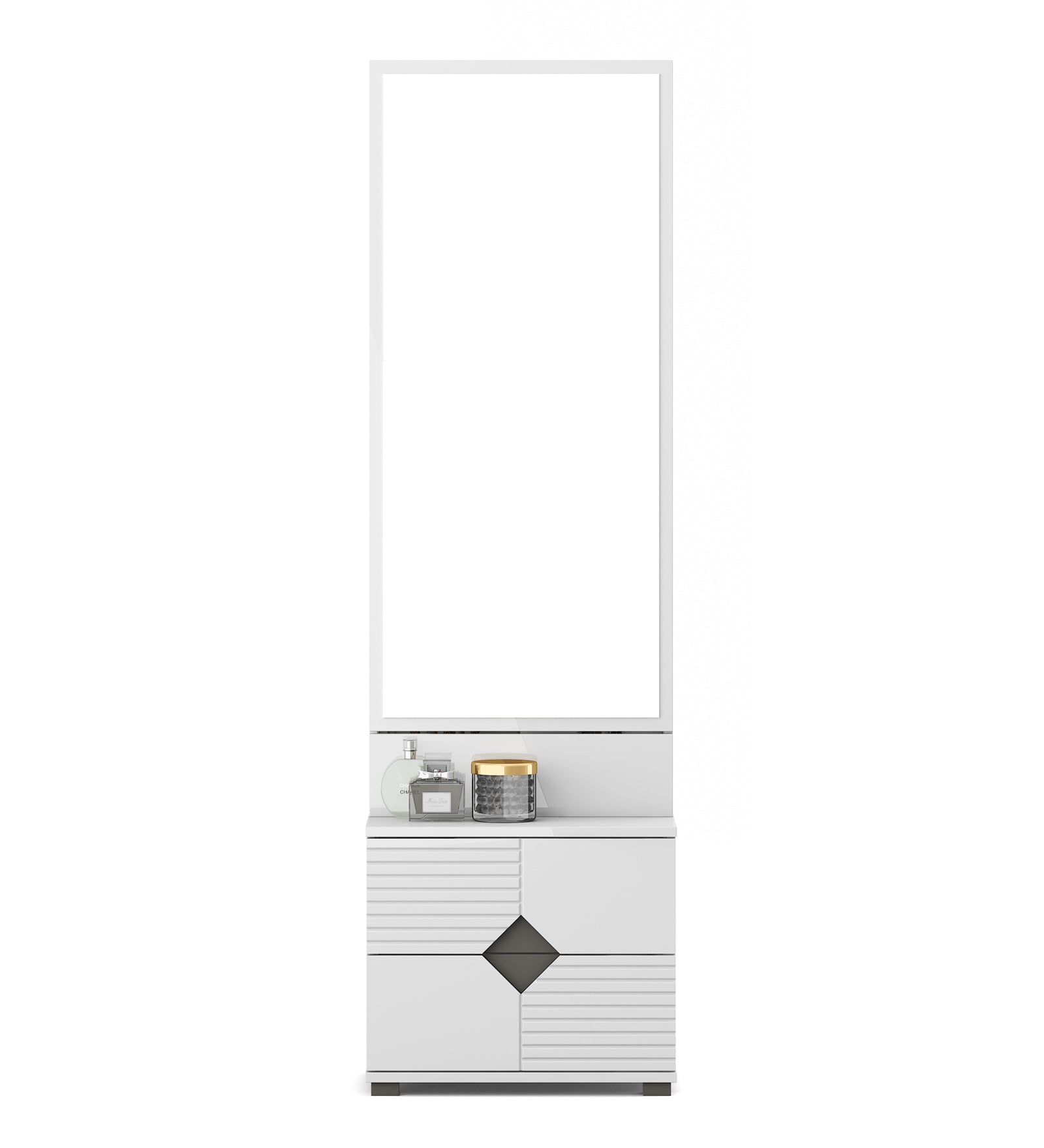 Gwen  Dresser With Mirror in White  & Denim Colour