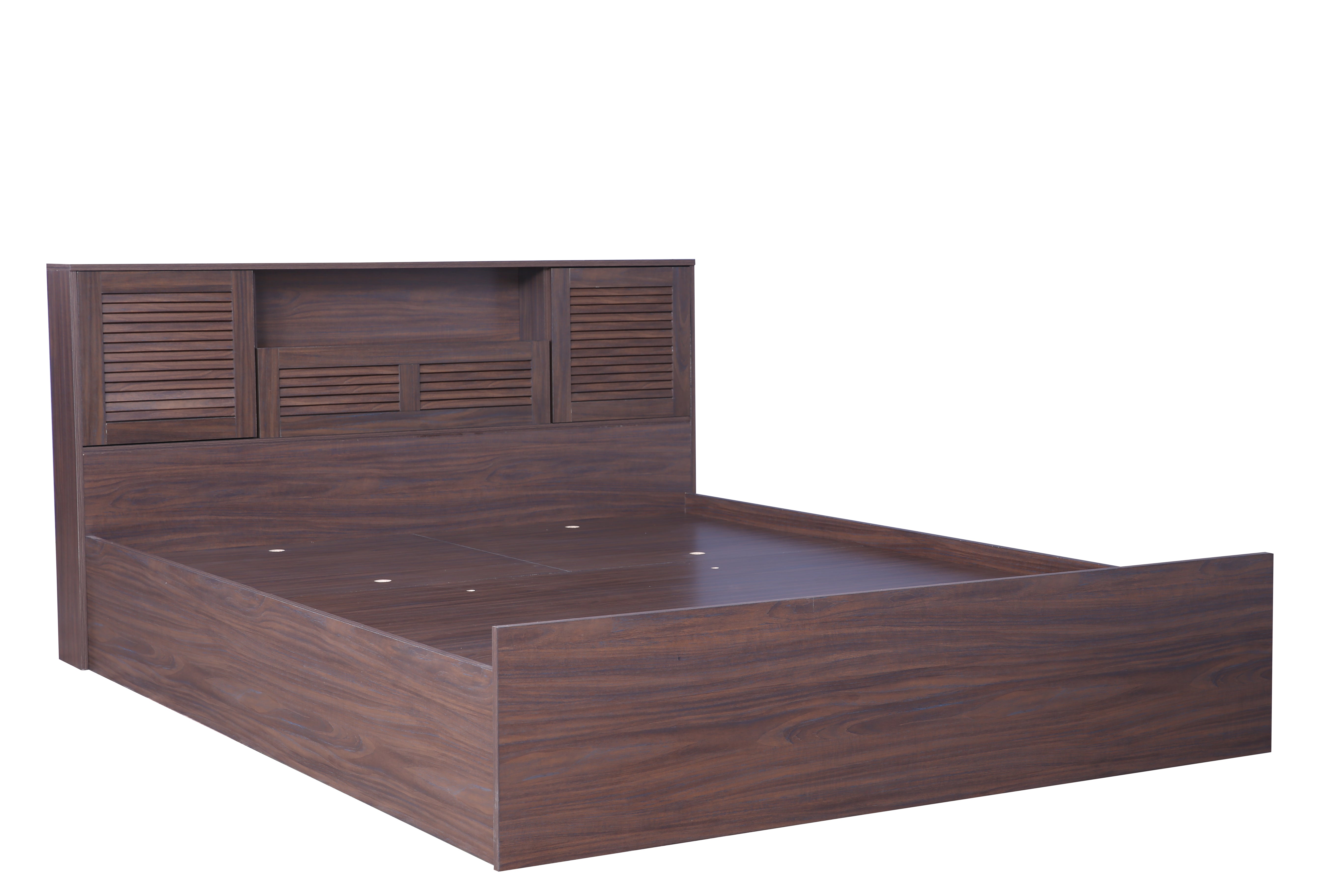 Bolton Queen Bed with Hydraulic storage in Walnut Colour