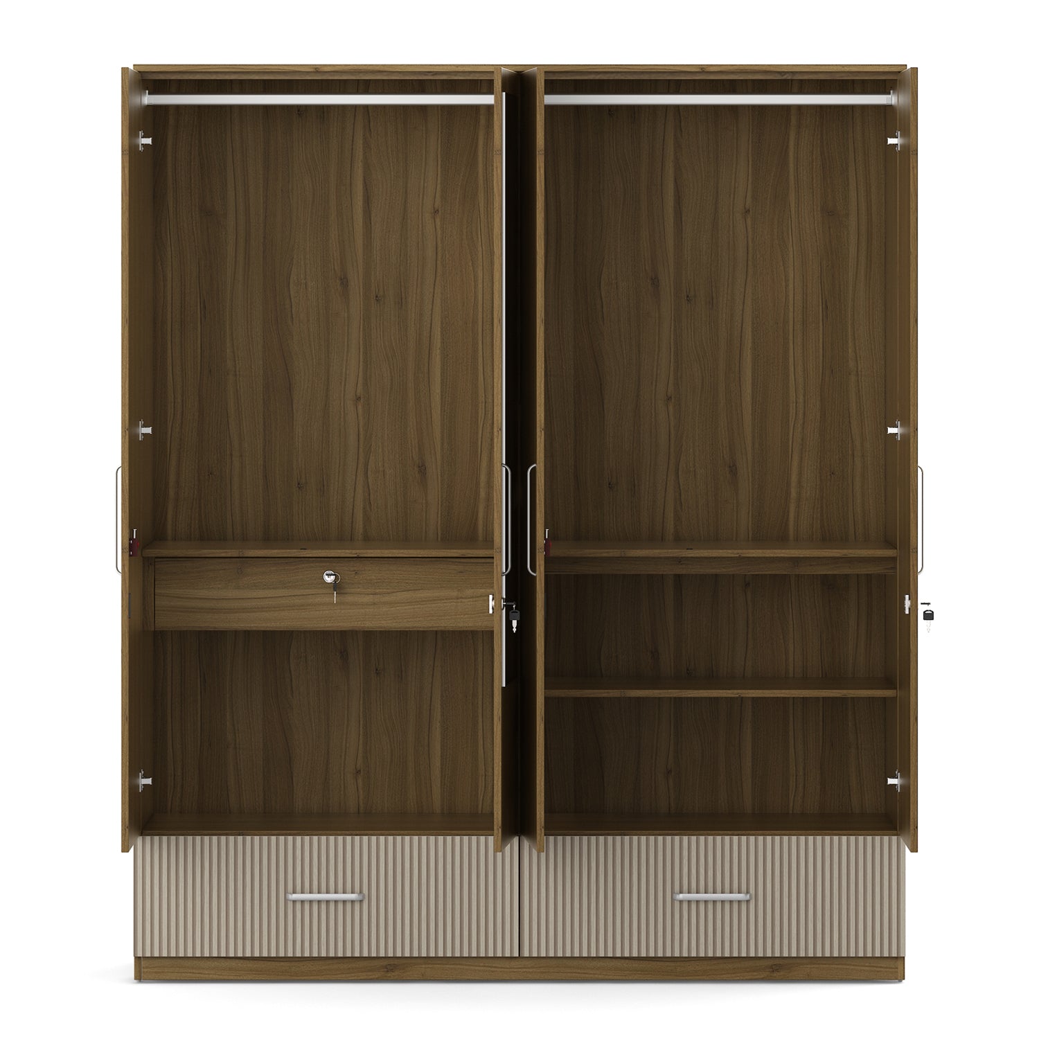 Diago King Bed Box Storage with Four Door Wardrobe Set