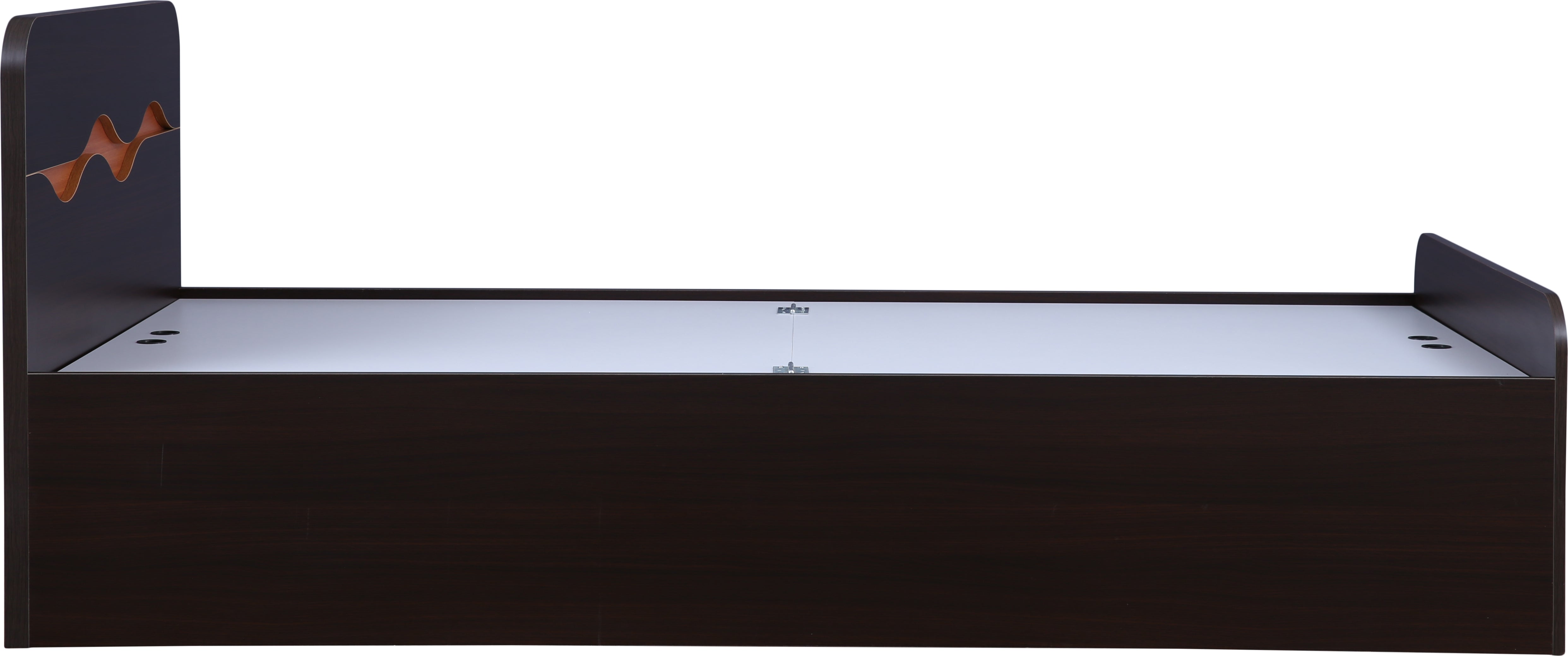 Swirl Single bed with Box storage in Dark Oak Colour