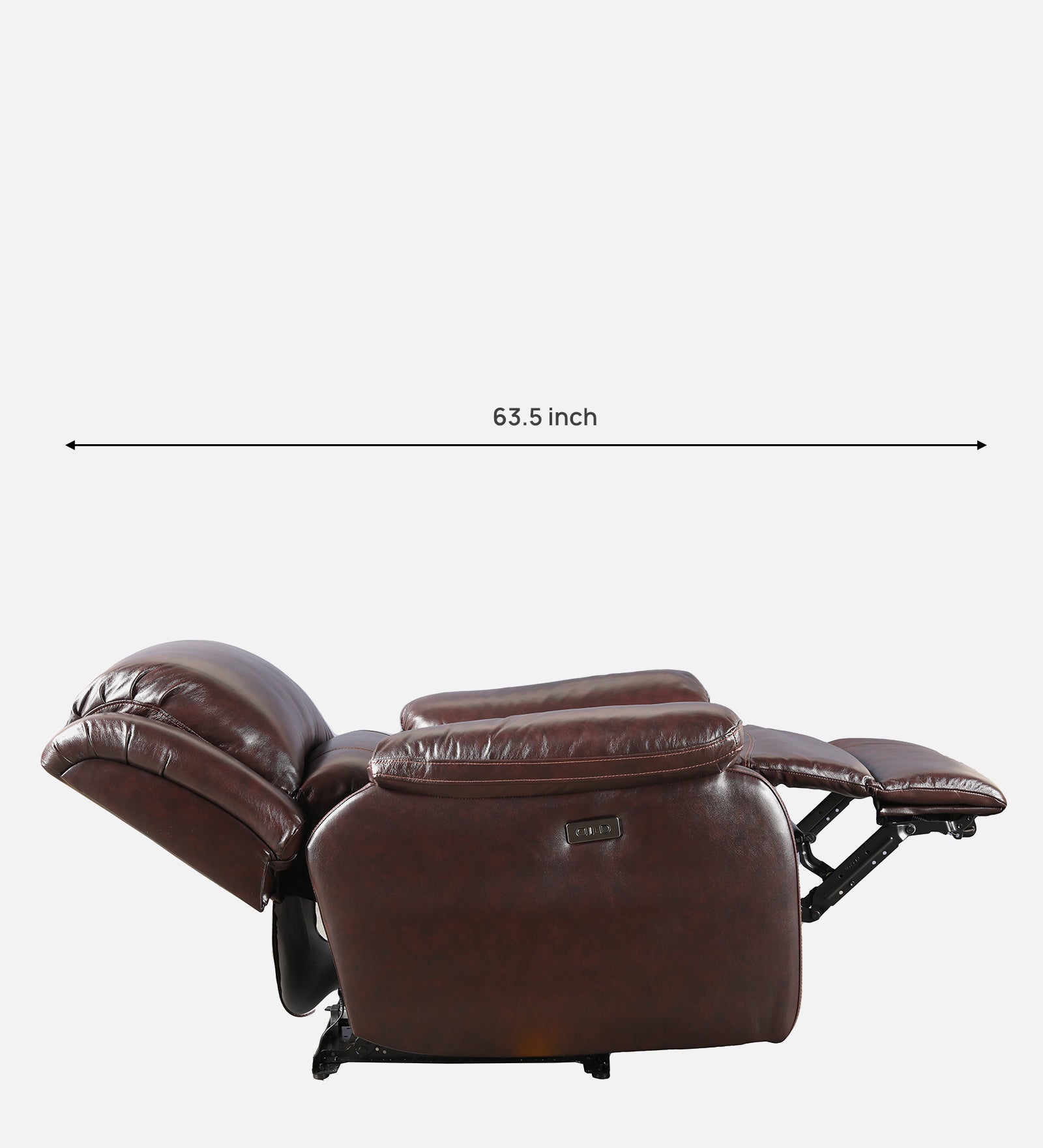 Rhine Half Leather Single Seater Electric Recliner in Brown Colour