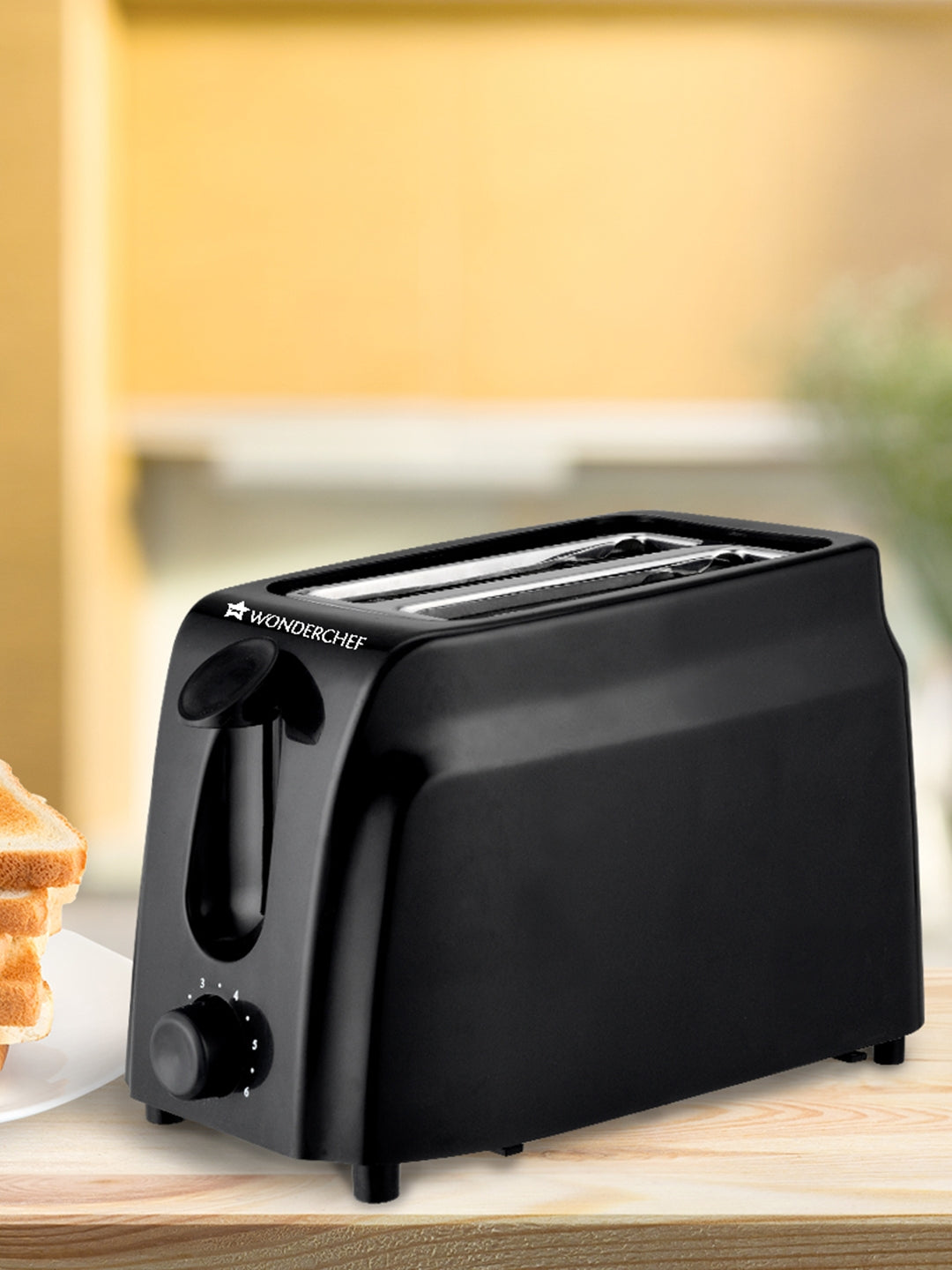 Acura Steel & Metal Slice Pop Up Toaster With 7 Browning Controls 750W in Black Colour