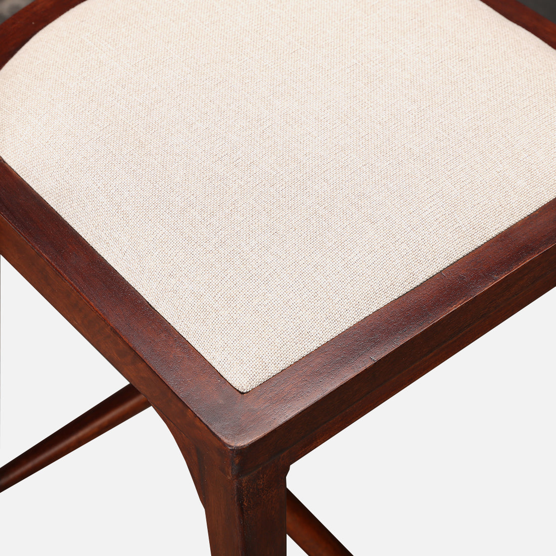Eleganza Mango Wood Bar Stool in Beige & Walnut Colour