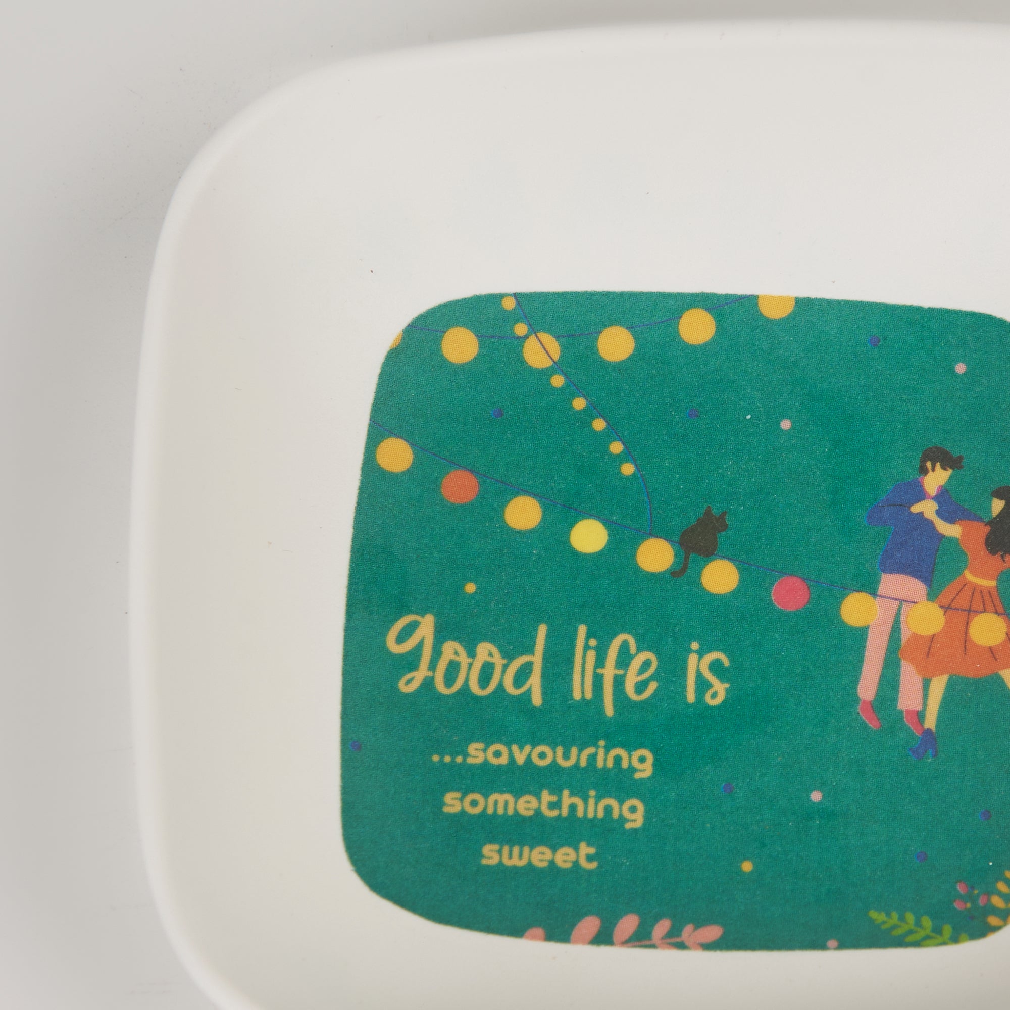Good Life Melamine Snack Plate Set of 6 in Multi Colour