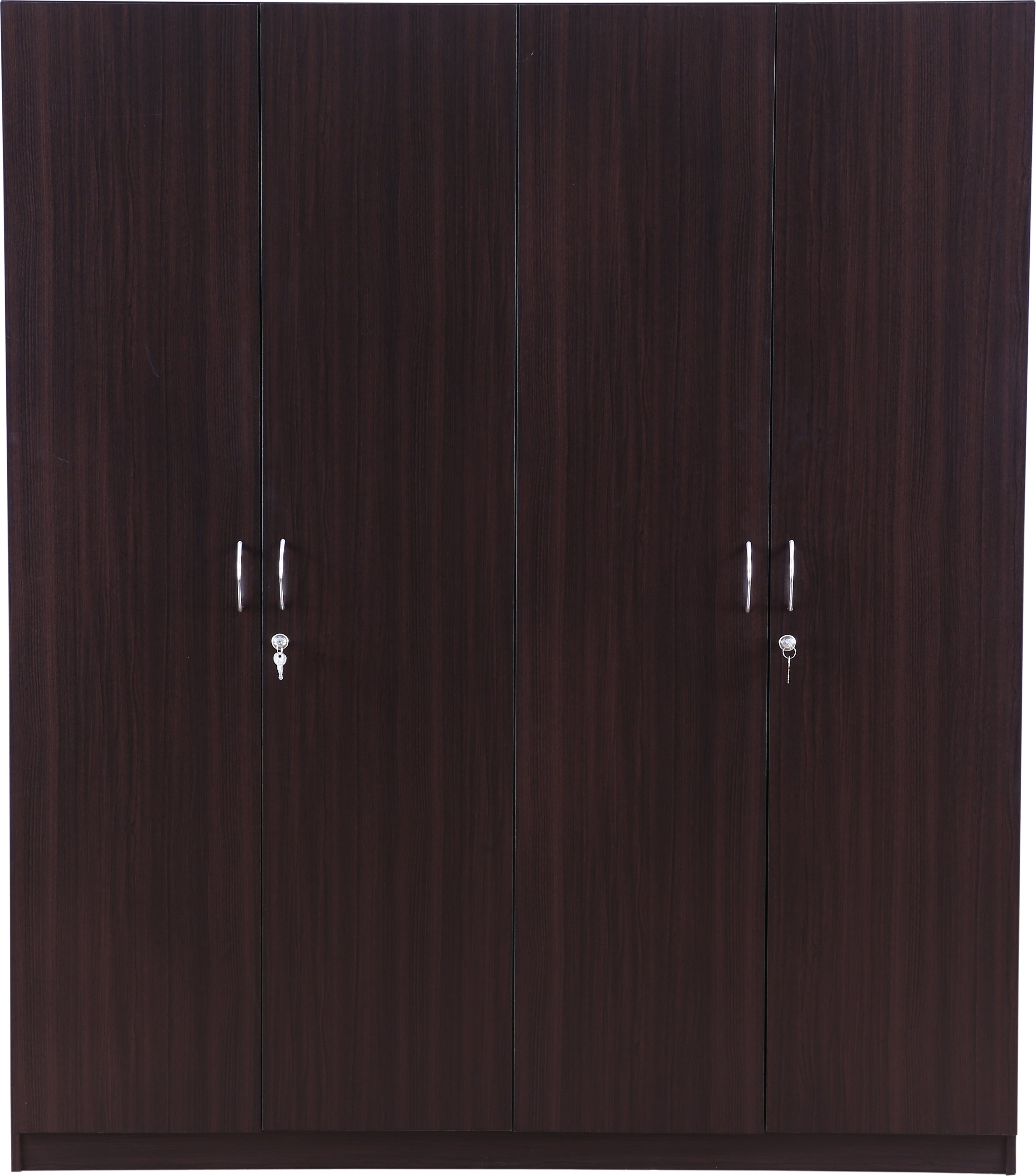 Willy Engineered Wood 4 door wardrobe in Walnut Colour