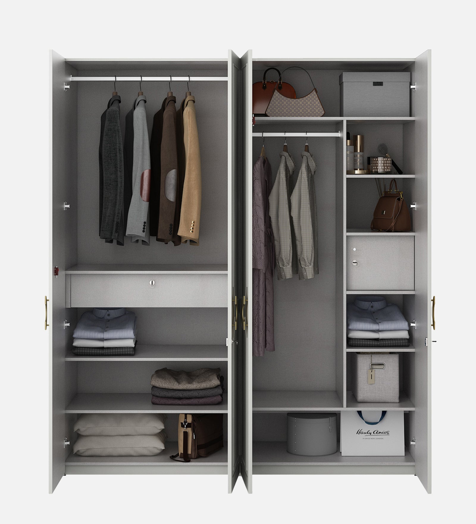 Akira 4 Door Wardrobe in Pumic Grey Colour