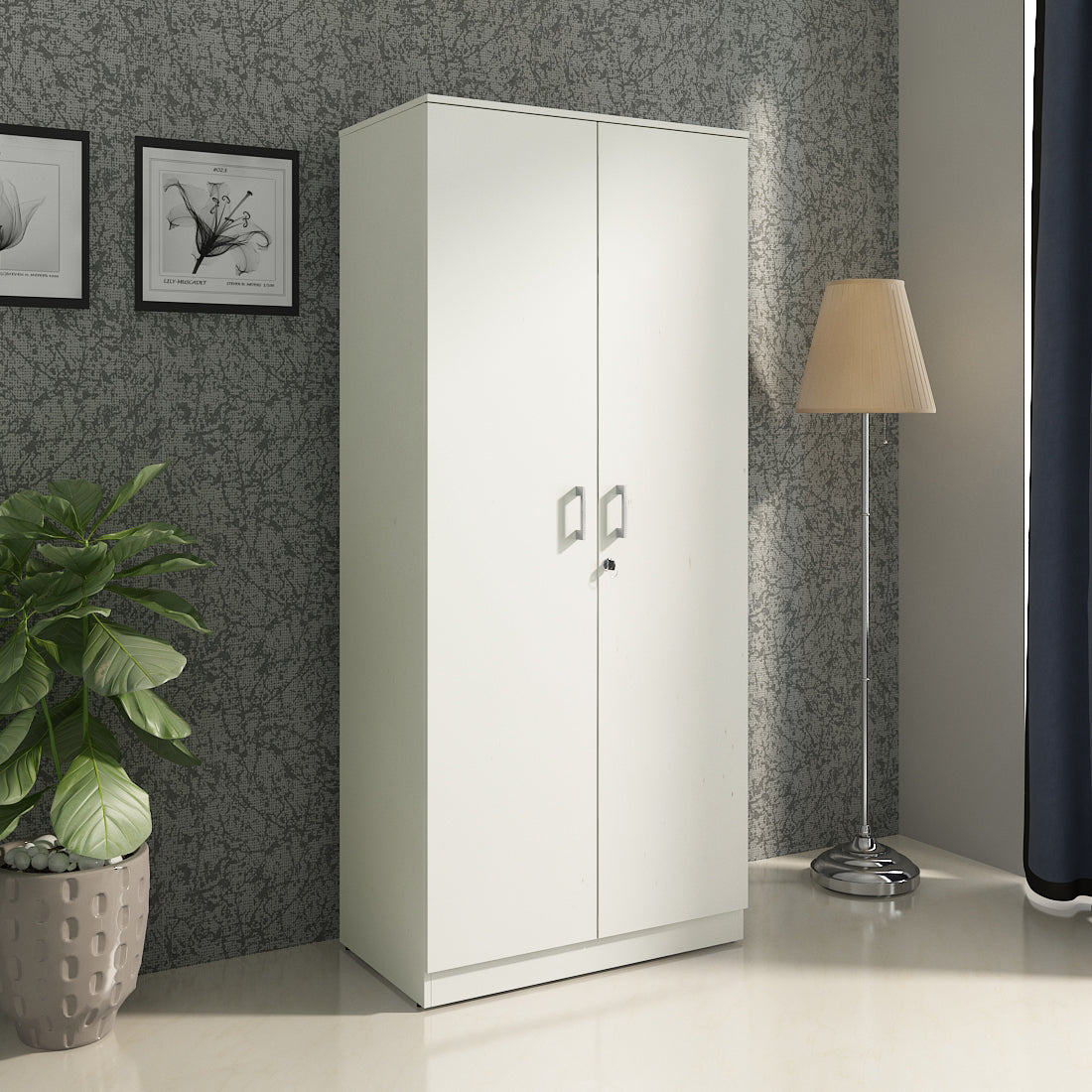 Prime Two Door Wardrobe in White Colour