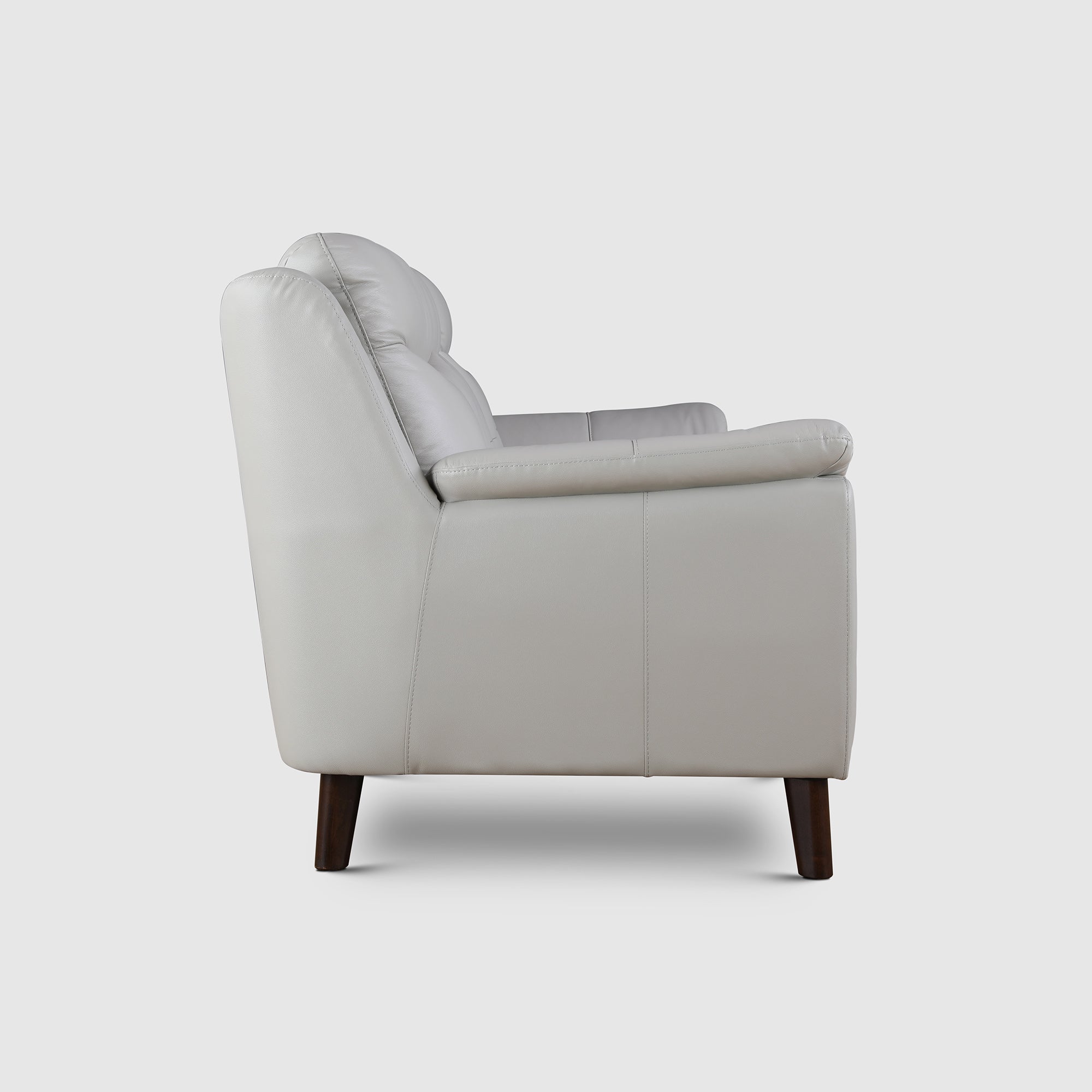 Alexa Half Leather Three Seater Sofa in Light Grey Colour