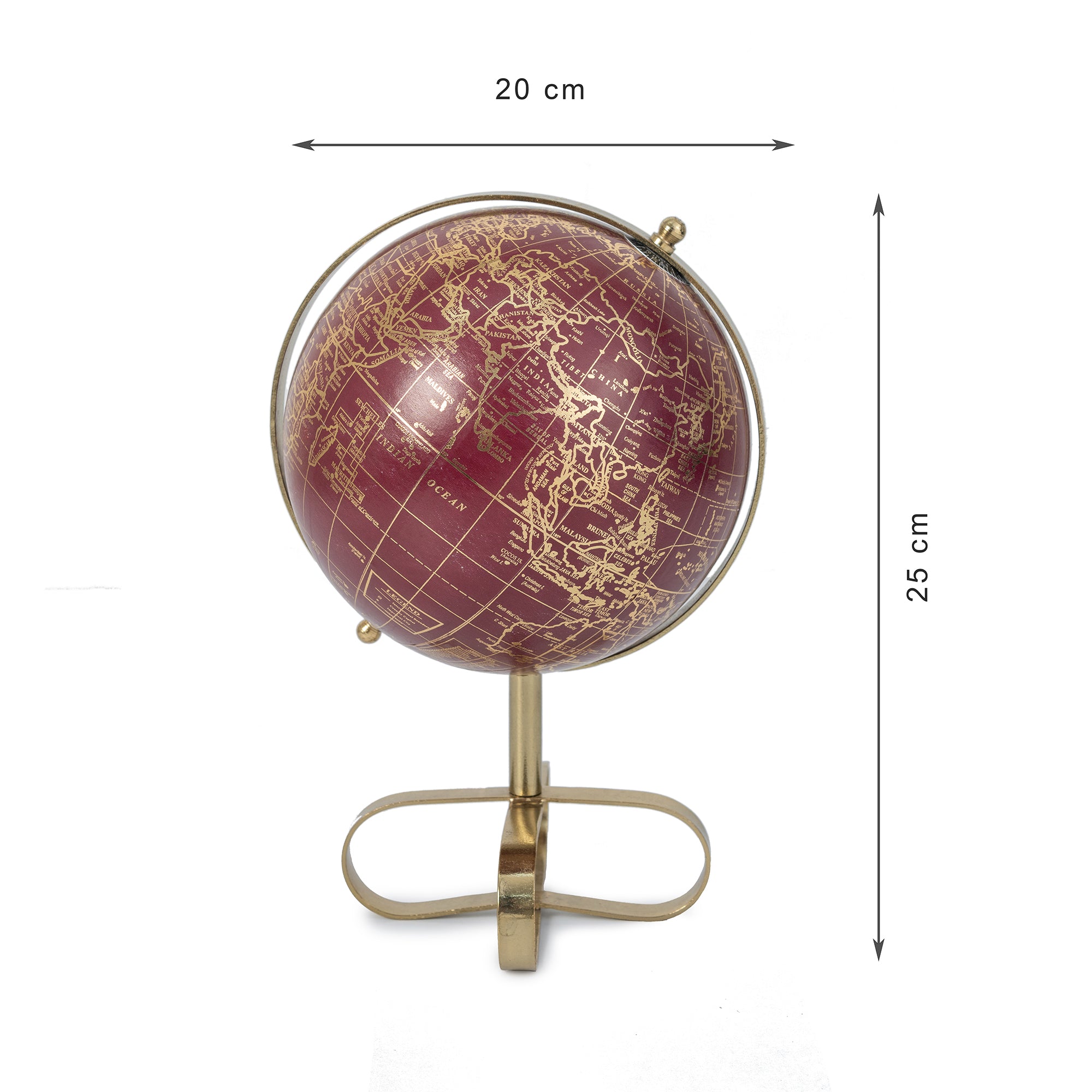 Rover Metal Globe 6 Inch in Gold Colour