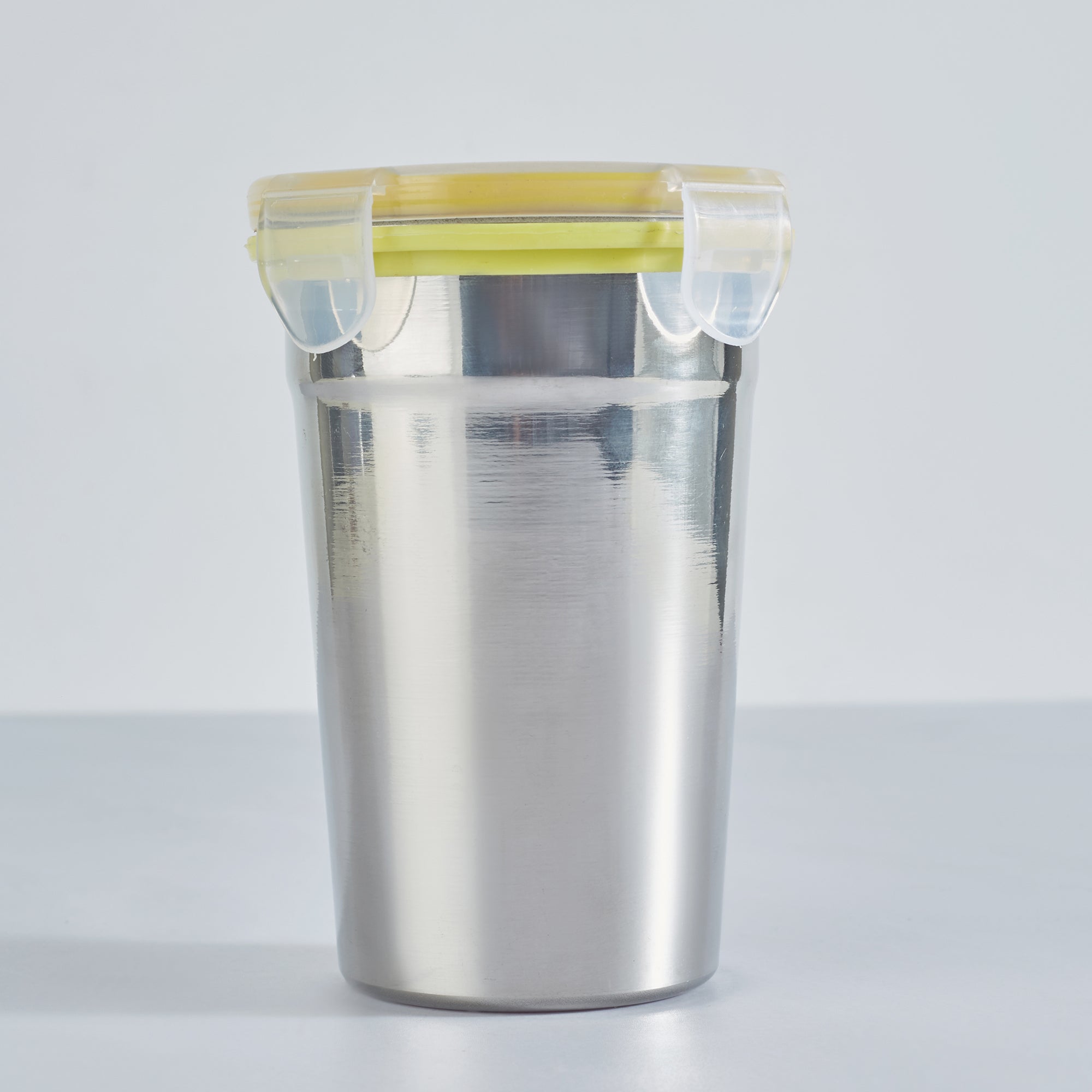 Glisto Stainless Steel Travel Flask/Tumbler with Lid Set of 2 in Silver Colour