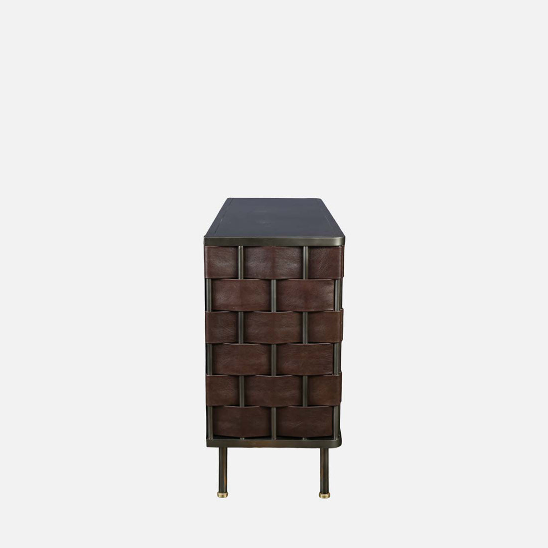 Theodore Metal Sideboard in Walnut Colour