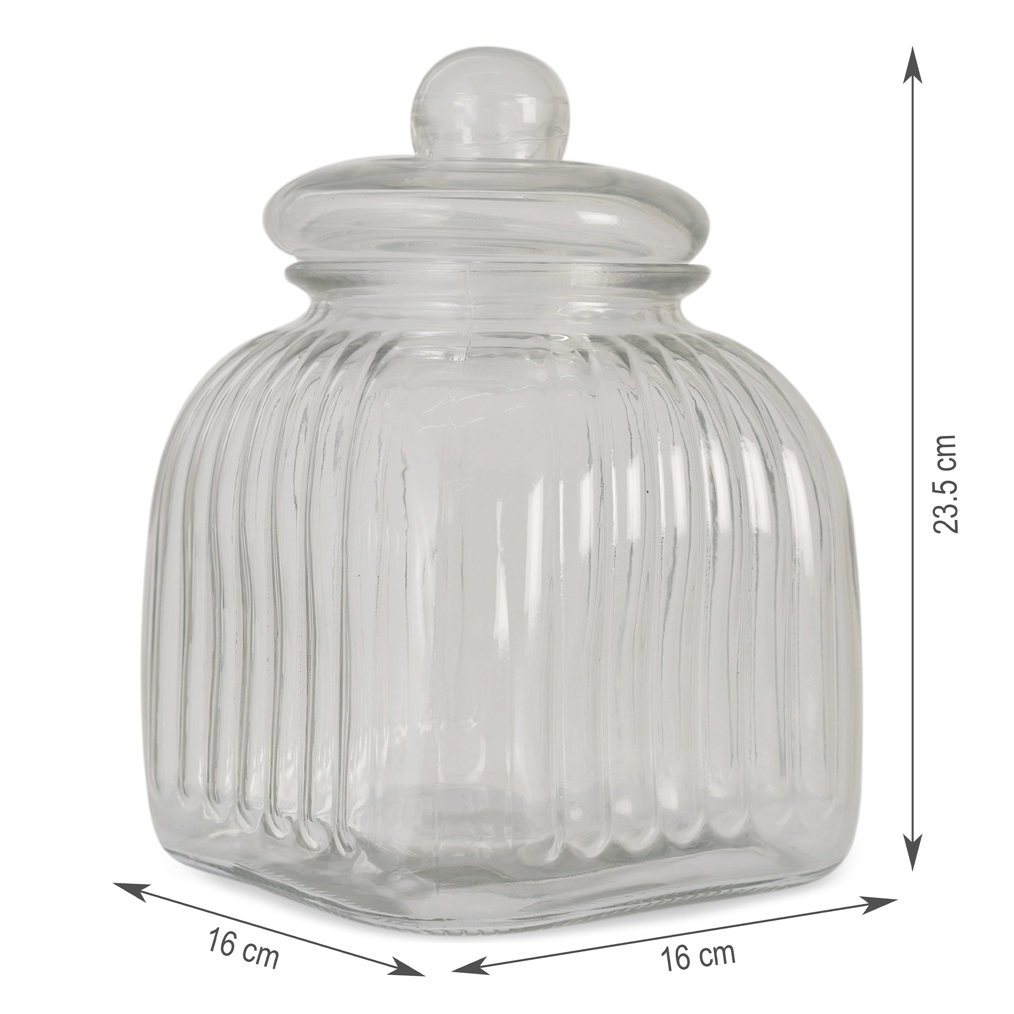 Robust Glass Jar 3000 ml with Lid in Transparent Colour