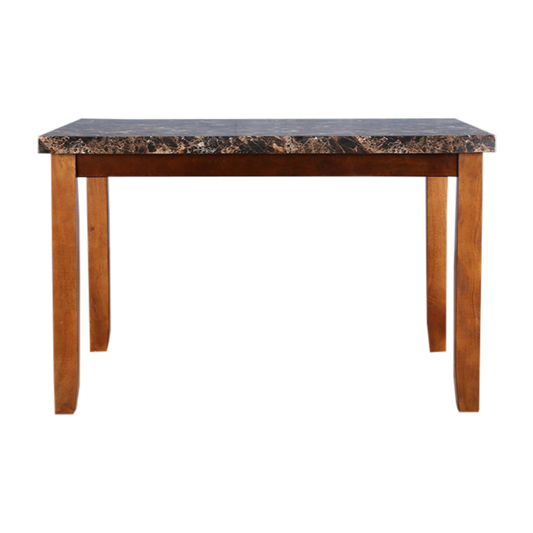 Eden Marble Finish Top 6 Seater Dining Table in Brown Colour