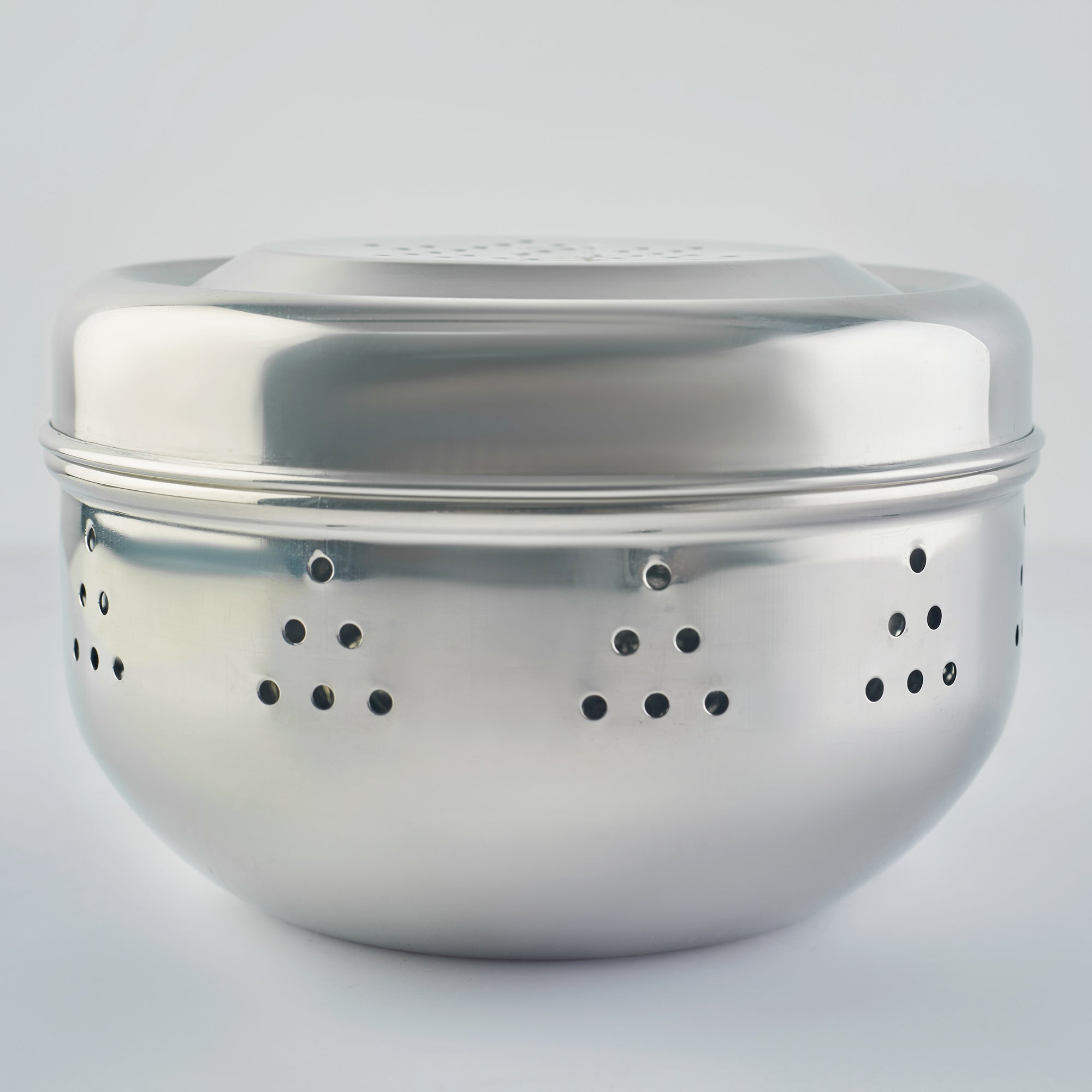 Glisto Stainless Steel Flat Canister/Puri Dabba/ Sprout Maker/Herb Container Set of 2 with Air Ventilation in Silver Colour