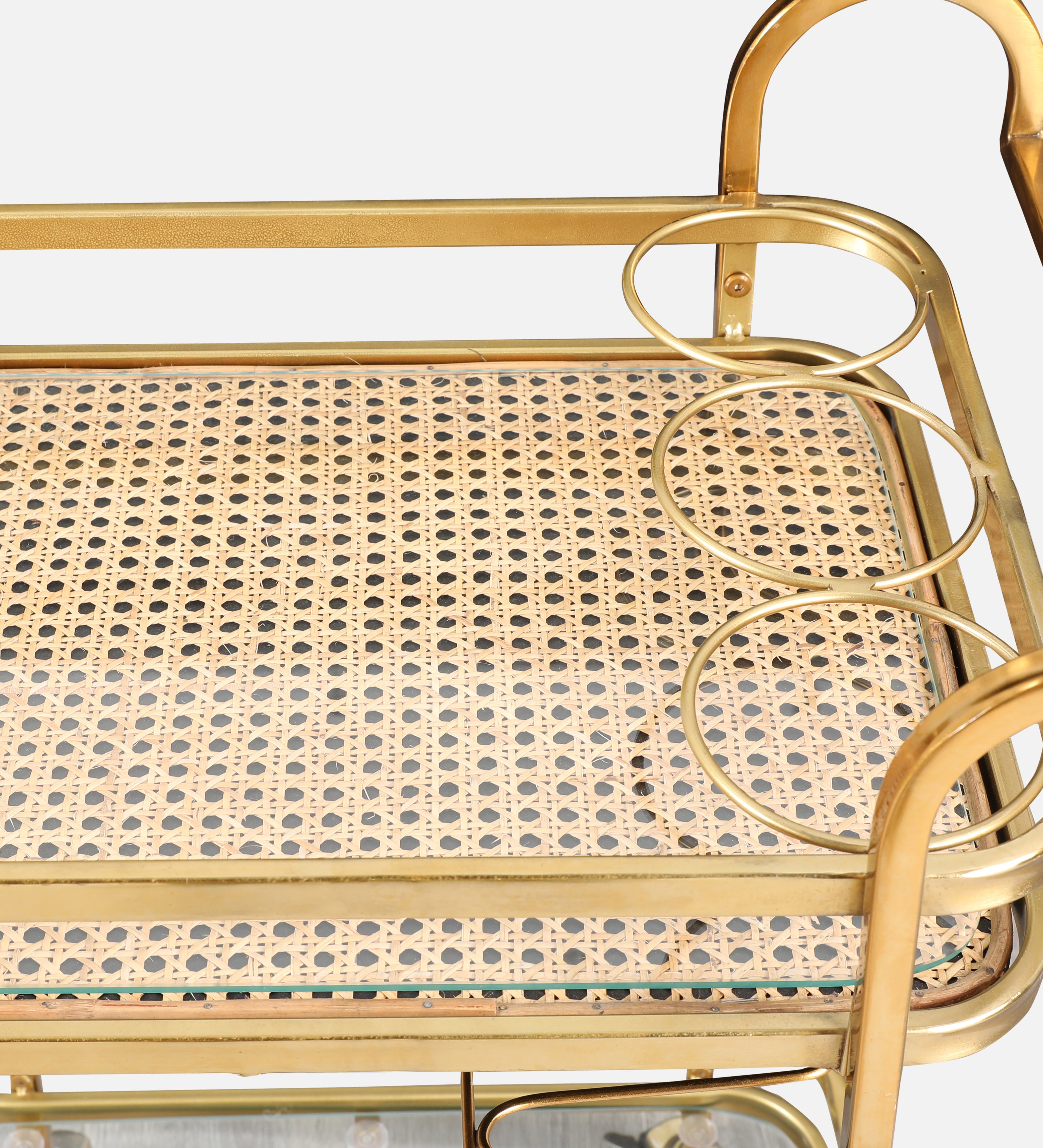 Alpen Metal Serving Trolley in Gold Colour