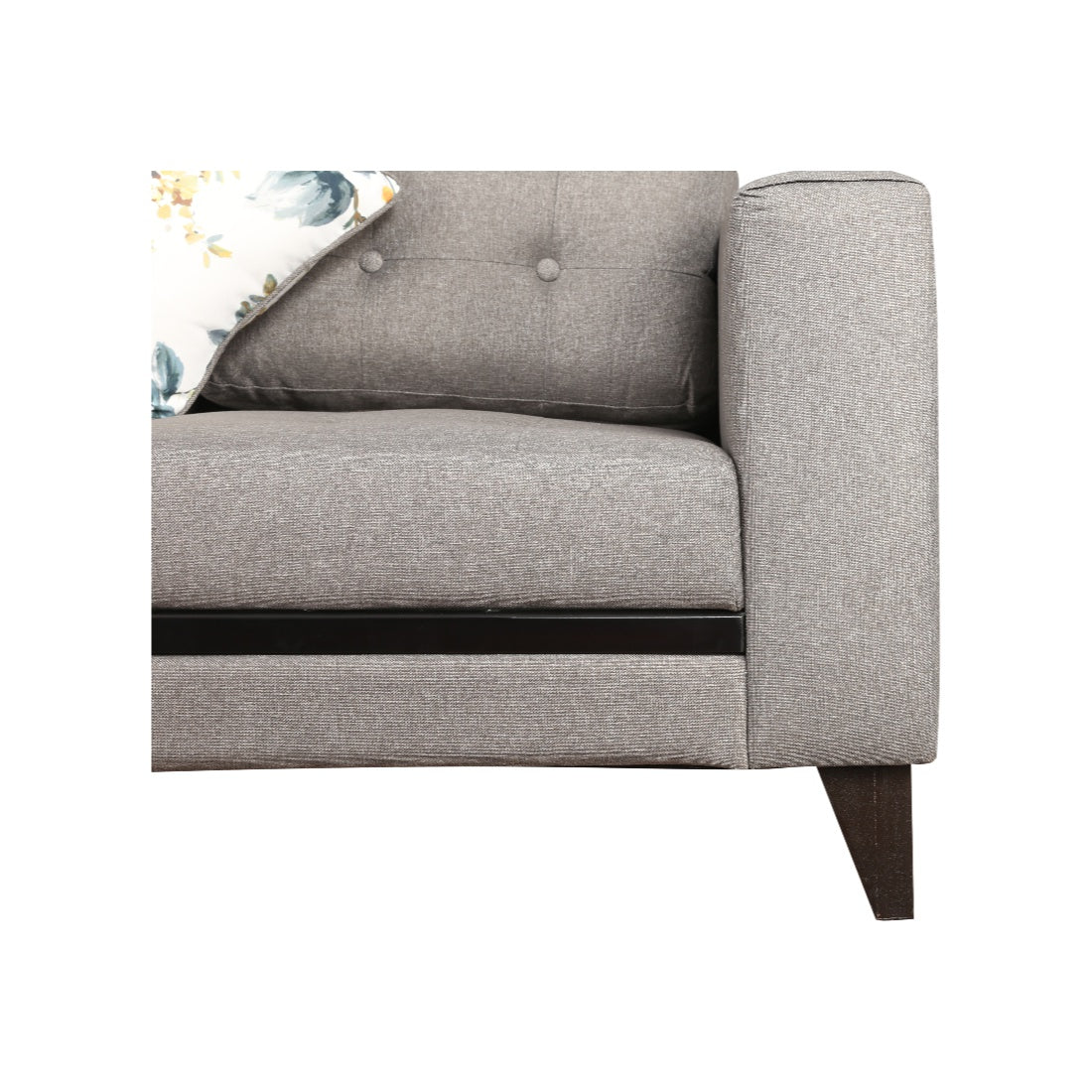 Garcia Fabric 5 Seater Sofa with Right Hand Side Lounger in Grey Colour