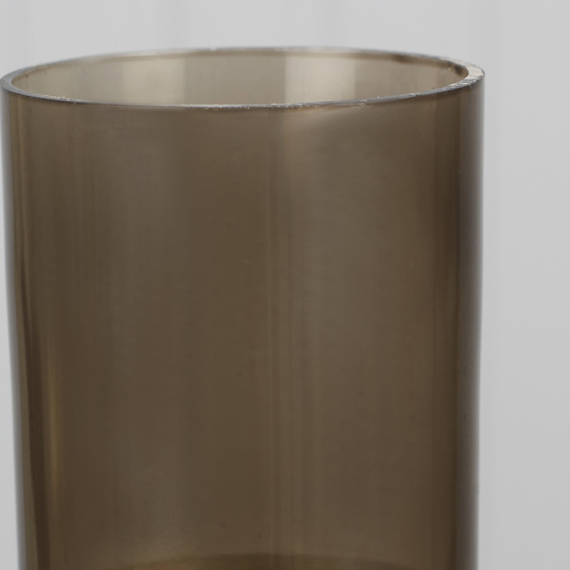 Zeus Iron and Glass Ombre Conical Candle Holder 10x47 Cm in Antique Gold & Black Colour