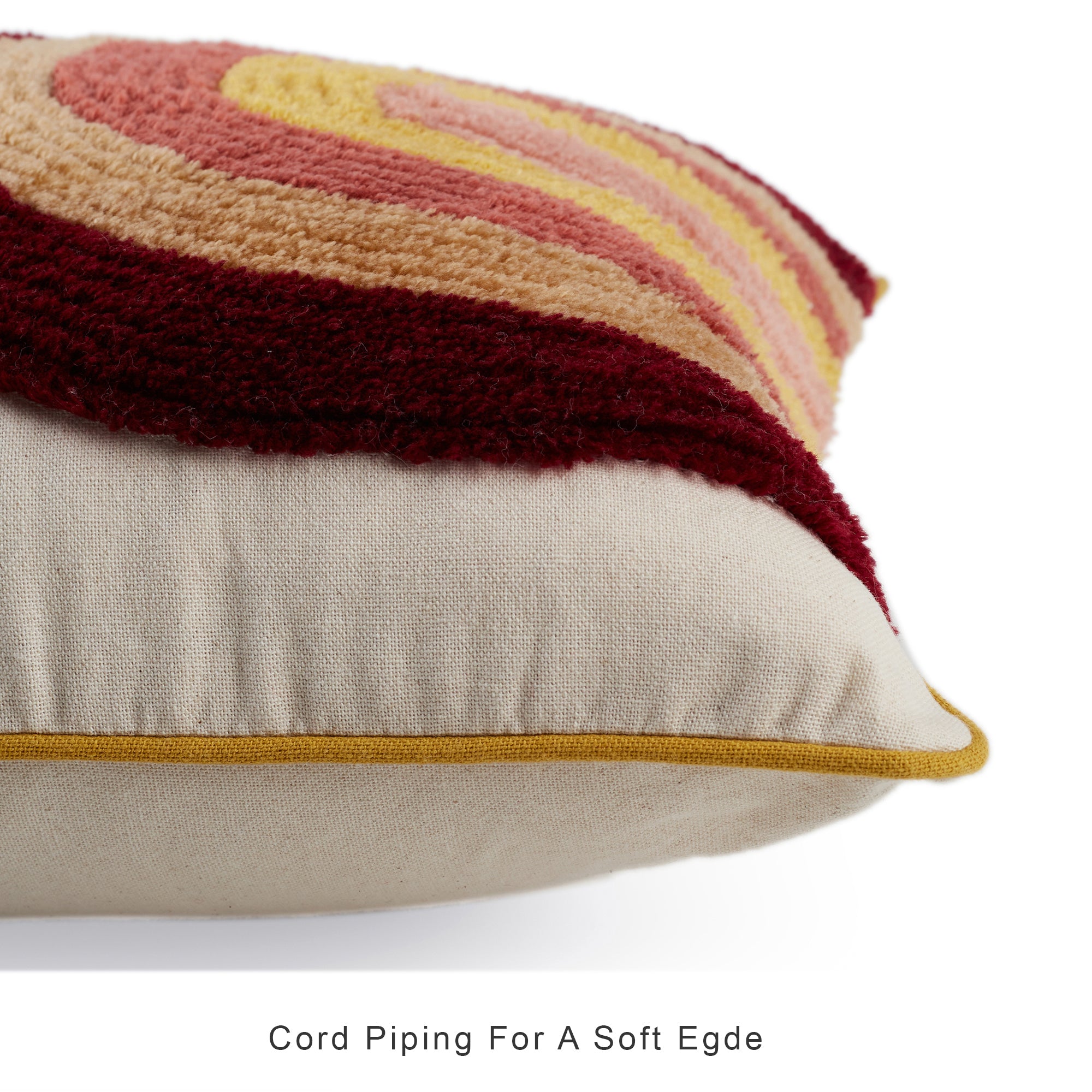 Boho  Rainbow Tufted Cushion Cover 35x50 Cm in Rust Colour