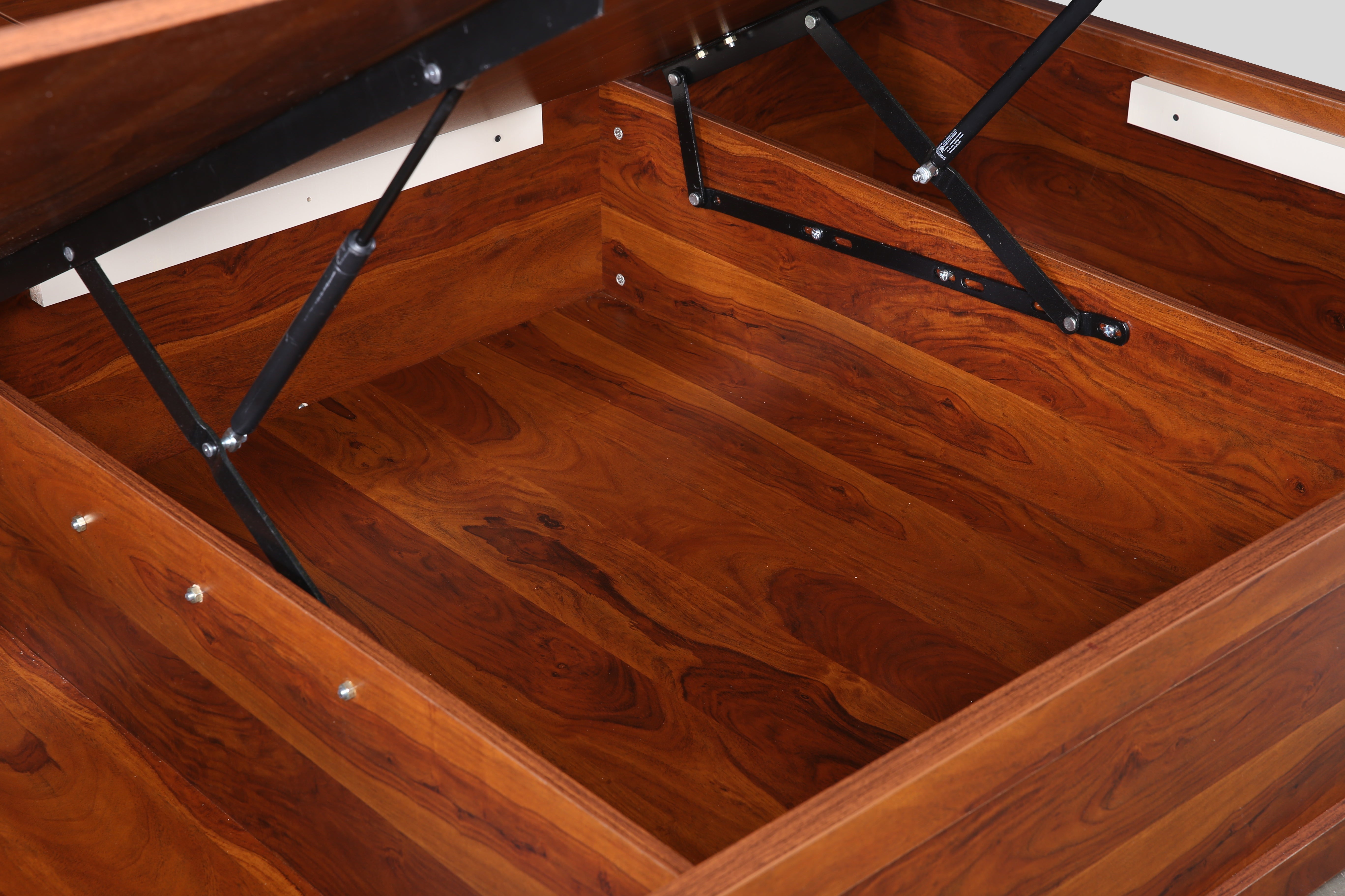 Antwerp King Bed with Hydraulic Storage in Sheesham Colour