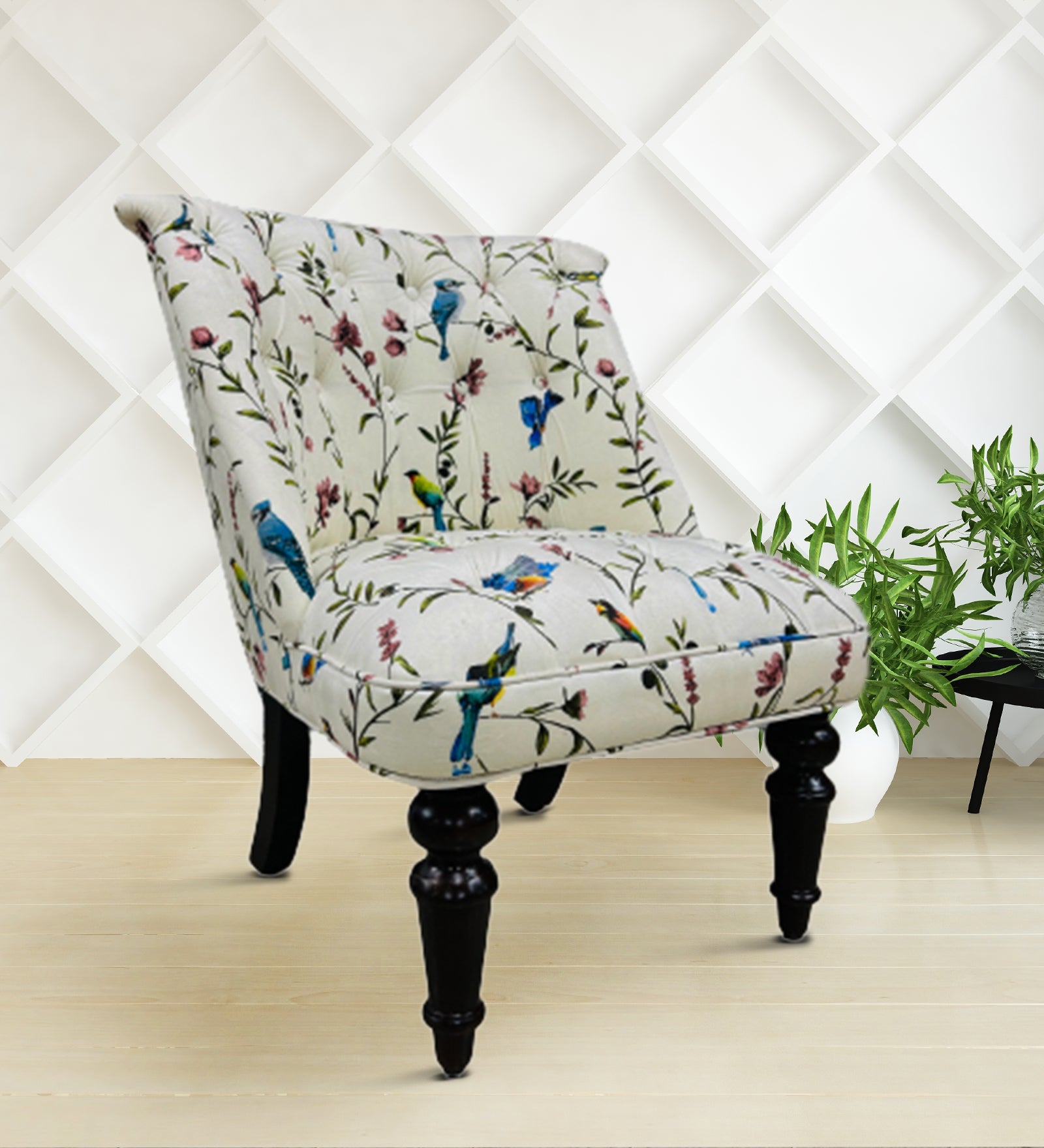 Seine Fabric Accent Chair in Beige Colour
