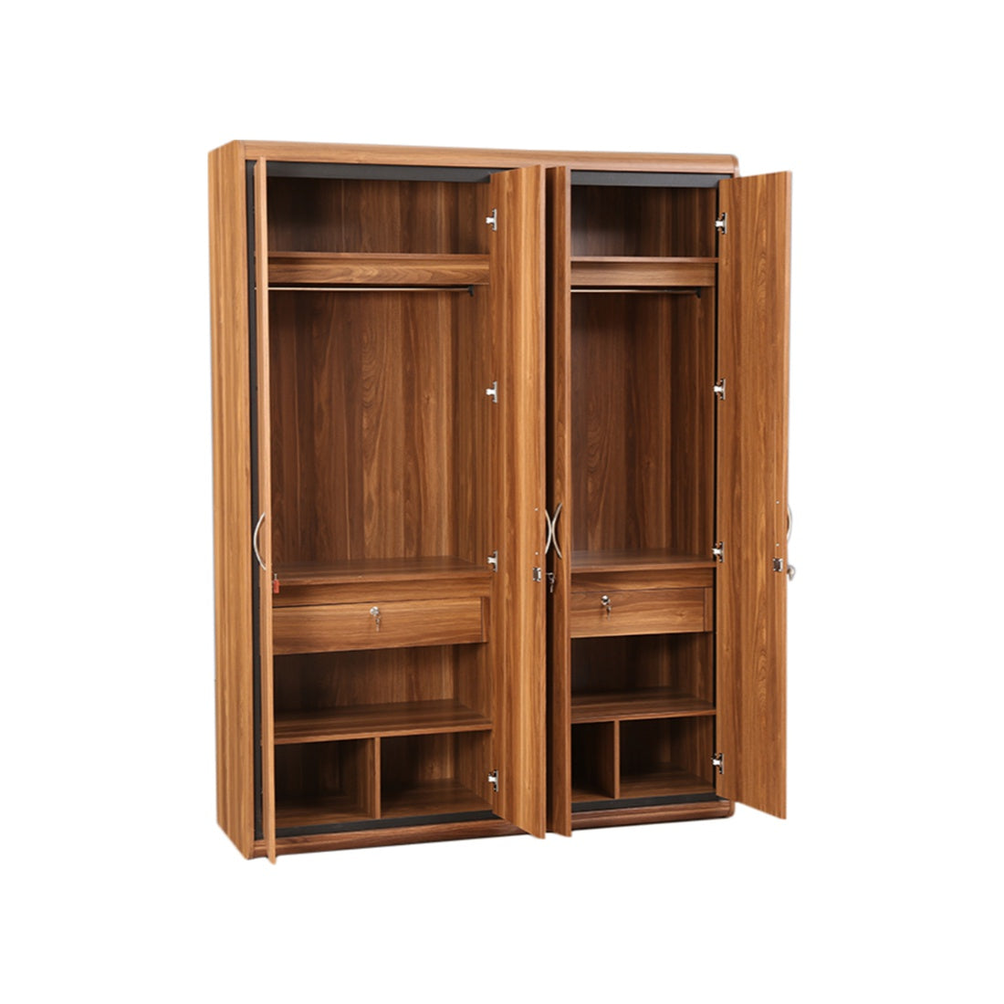Archer Four door Wardrobe in Walnut Colour