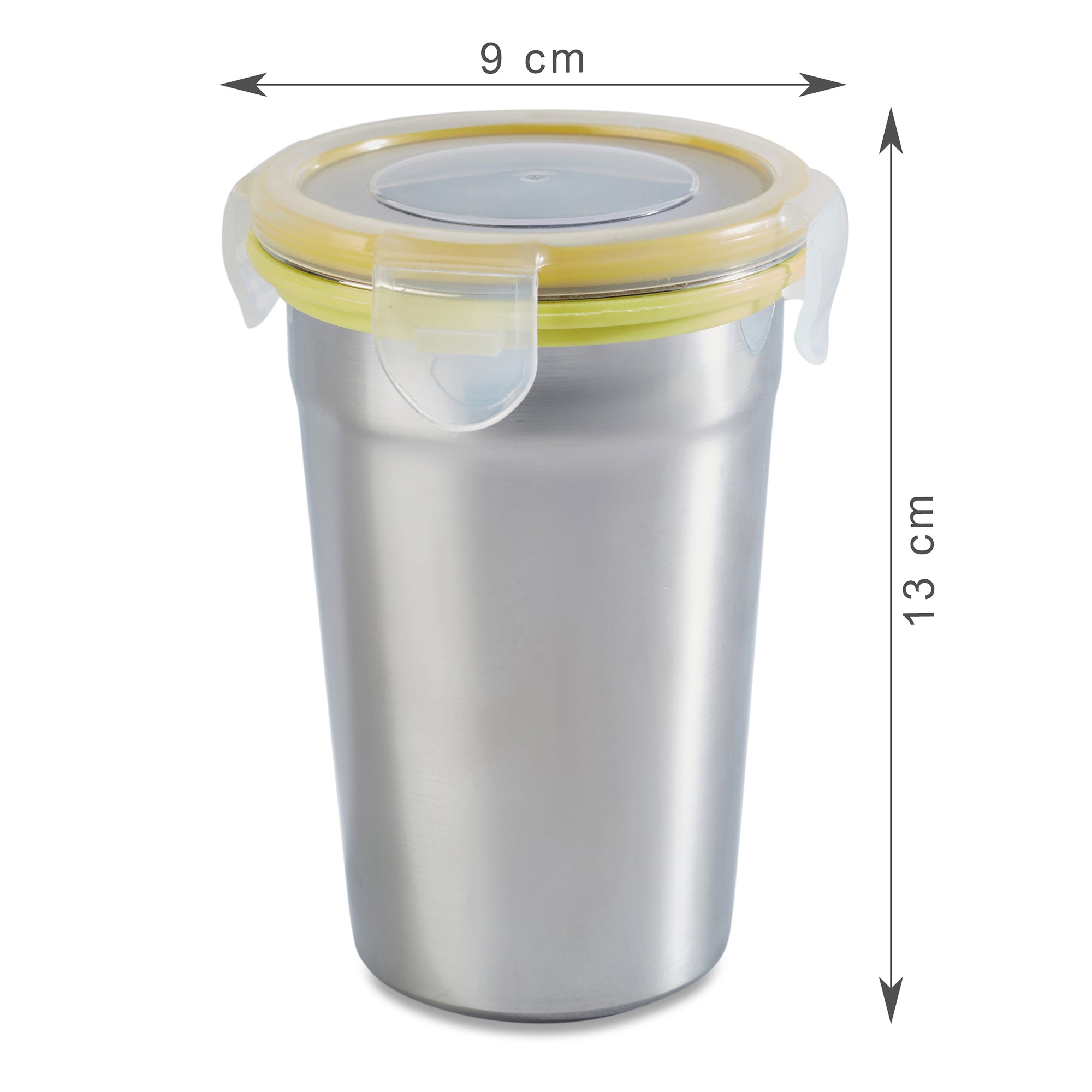 Glisto Stainless Steel Travel Flask/Tumbler with Lid Set of 2 in Silver Colour