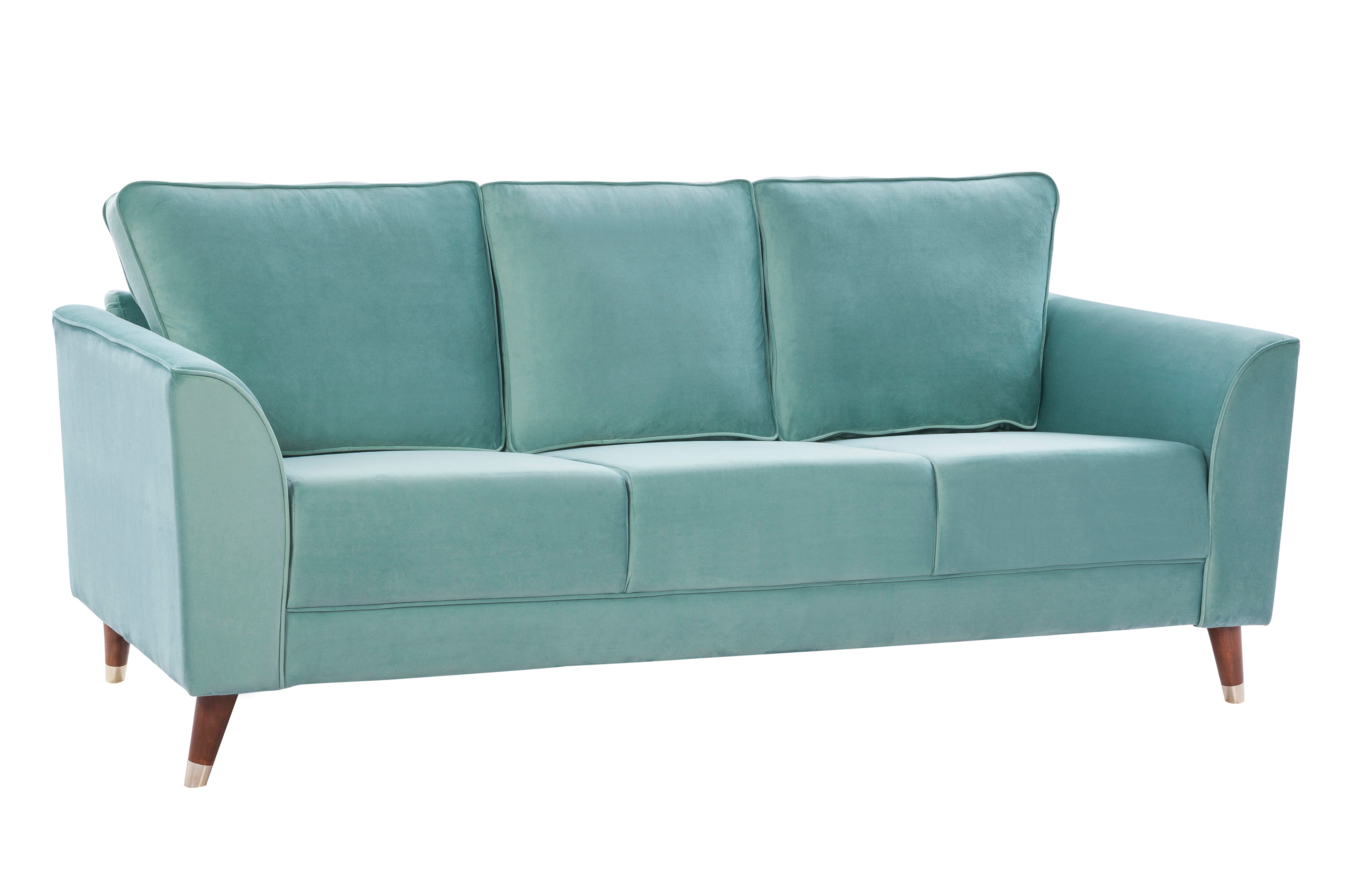 Magnific Velvet Three Seater Sofa in Teal Colour