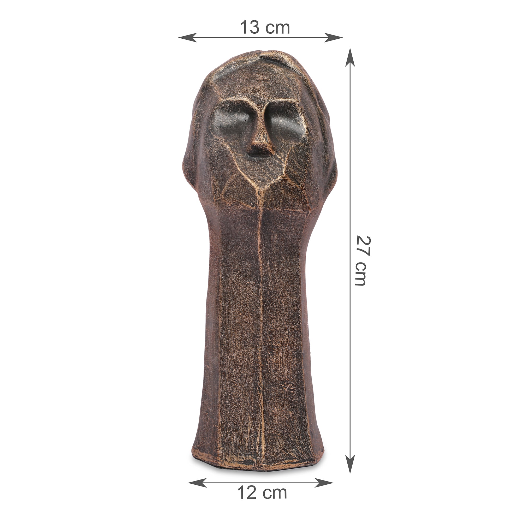 Stella Antique Finish Polyresin Female Abstract Facial Table D&eacute;cor