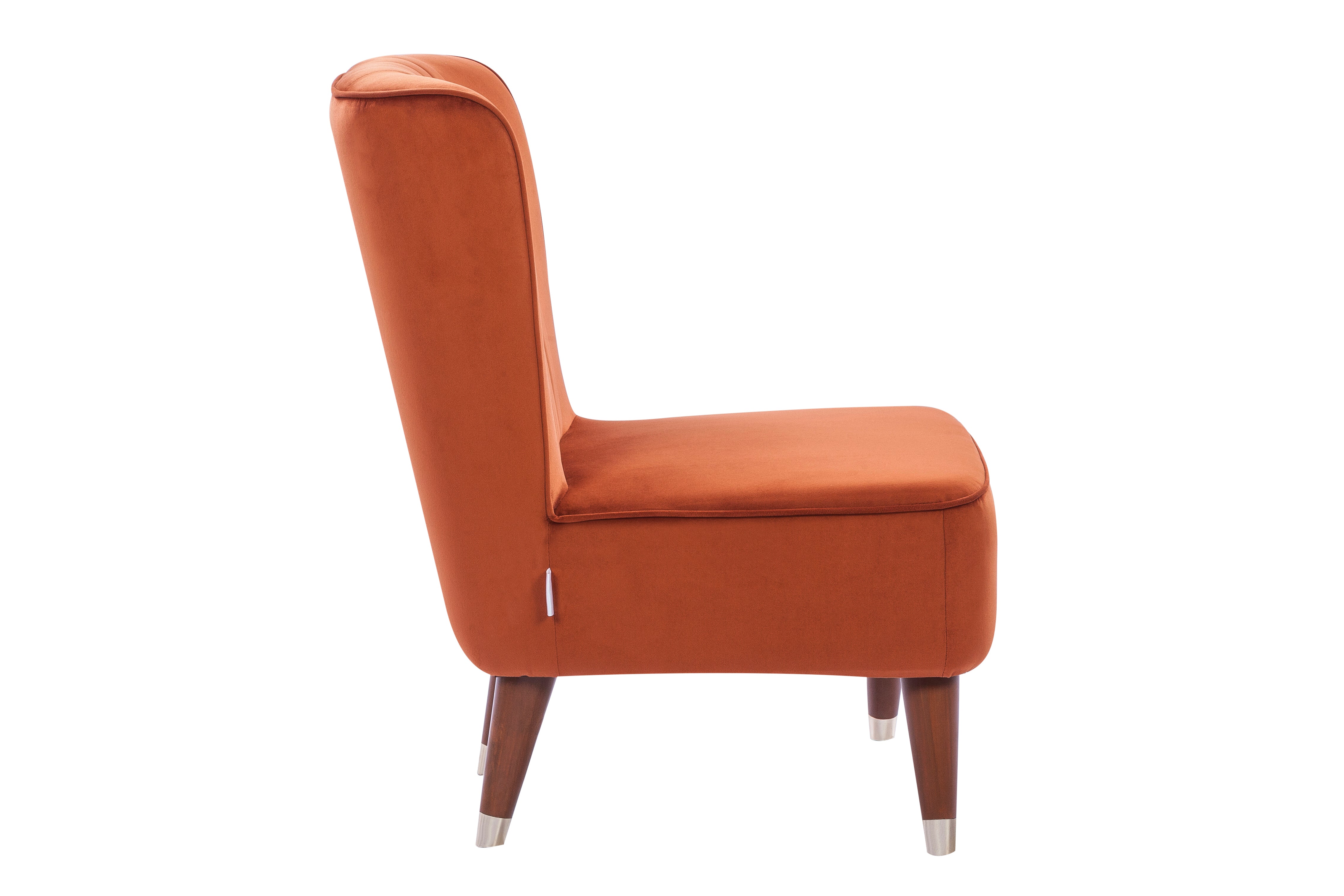 Jane Velvet Accent Chair in Rust Colour