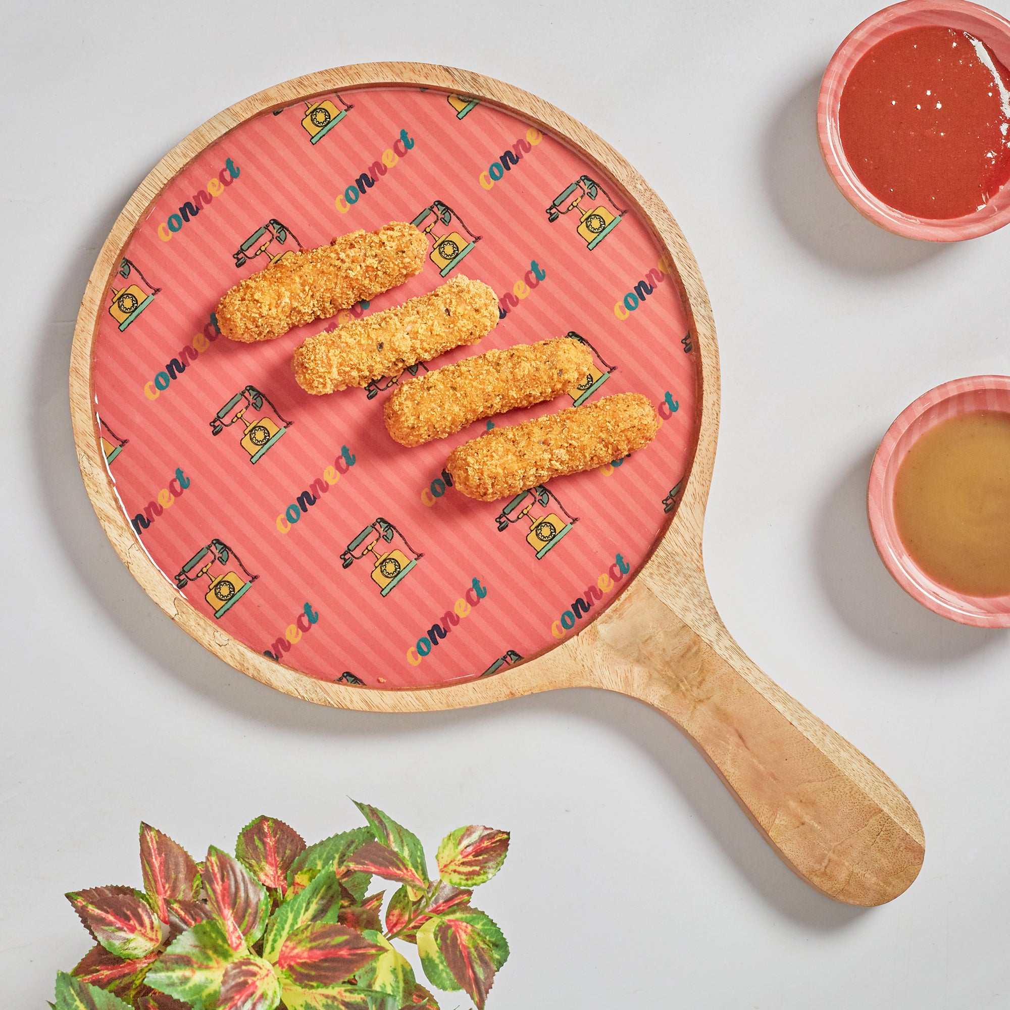 Milan Wooden Pizza Platter in Multi Colour