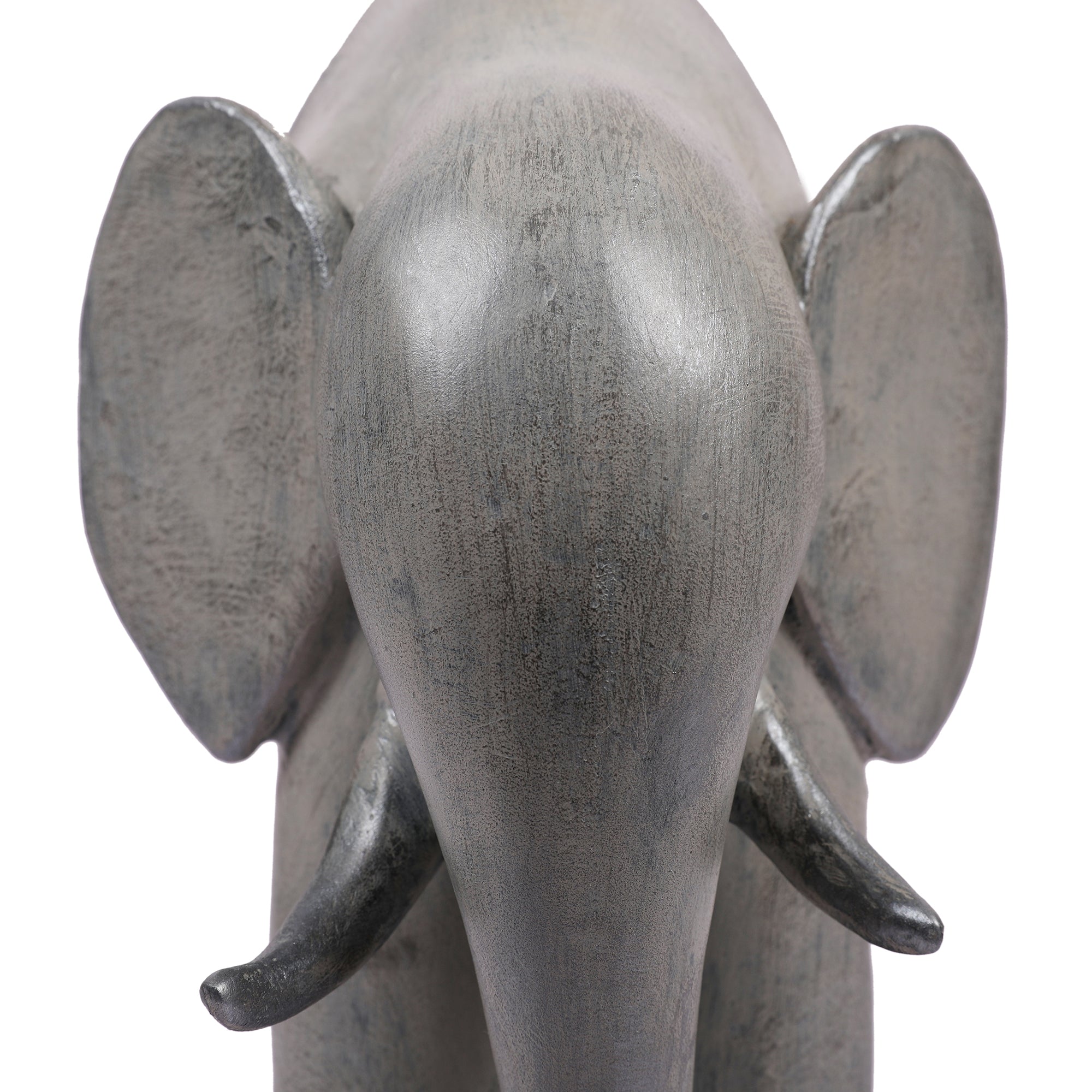 Stella Silver Pearl Finish Polyresin Elephant Table D&eacute;cor