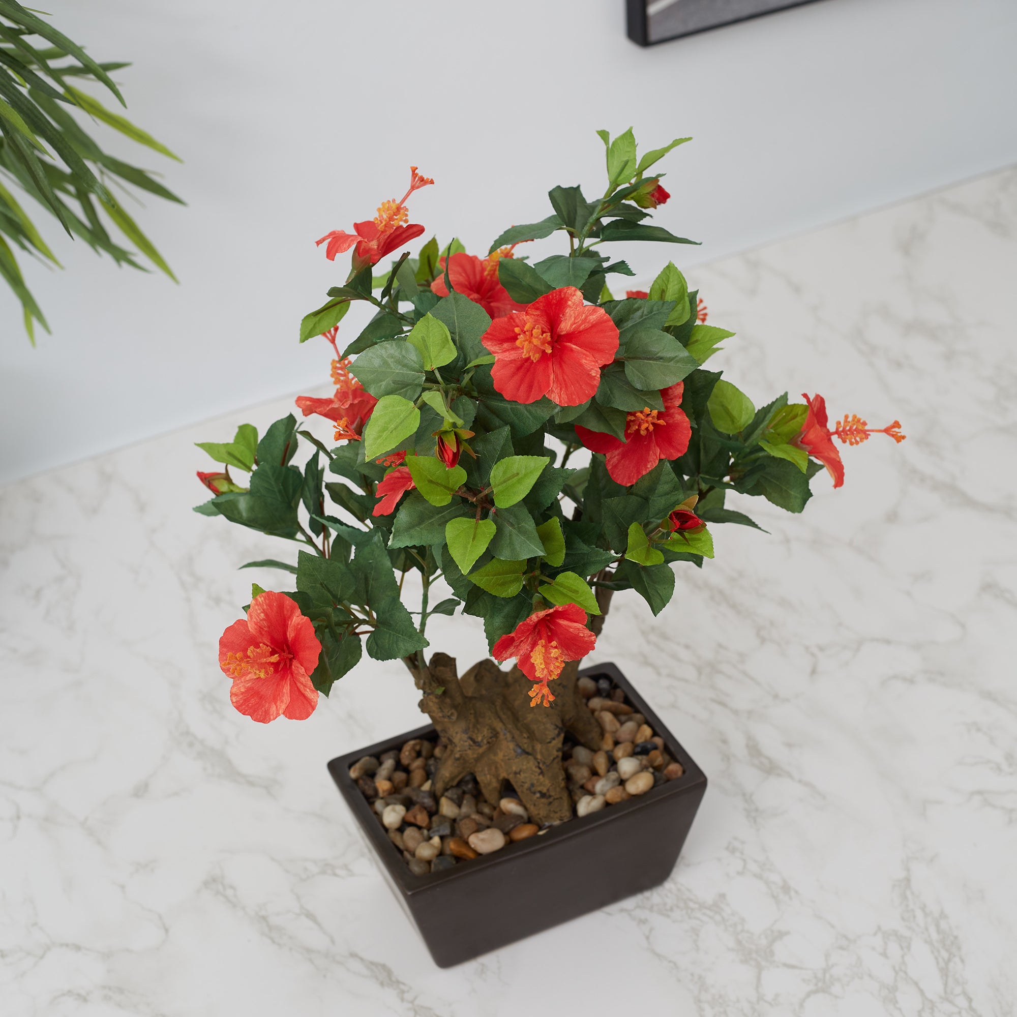 Ilana Faux Hibiscus Ceramic Potted Plant 43 Cm in Pink Colour