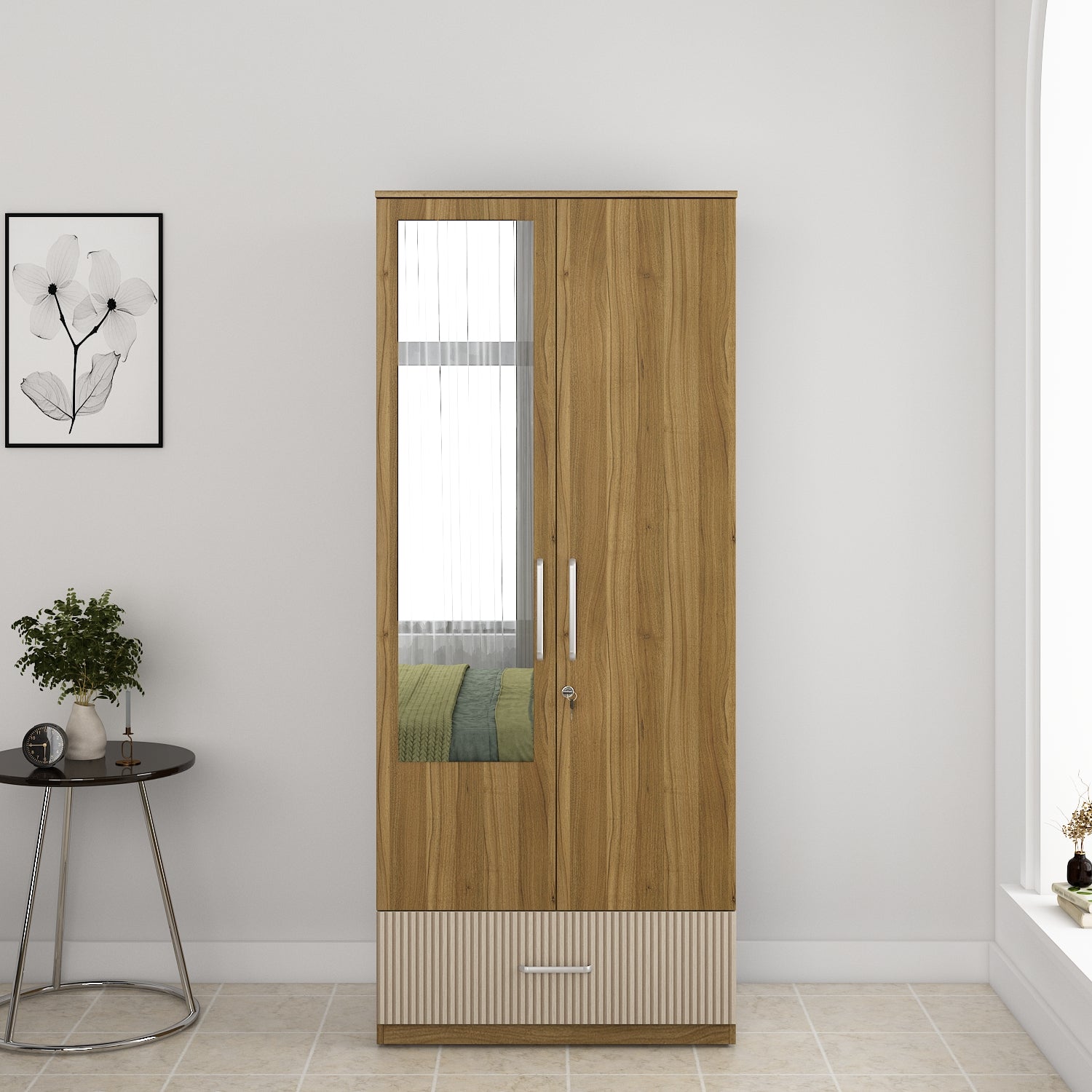 Diago King Bed Box Storage with Two Door Wardrobe Set