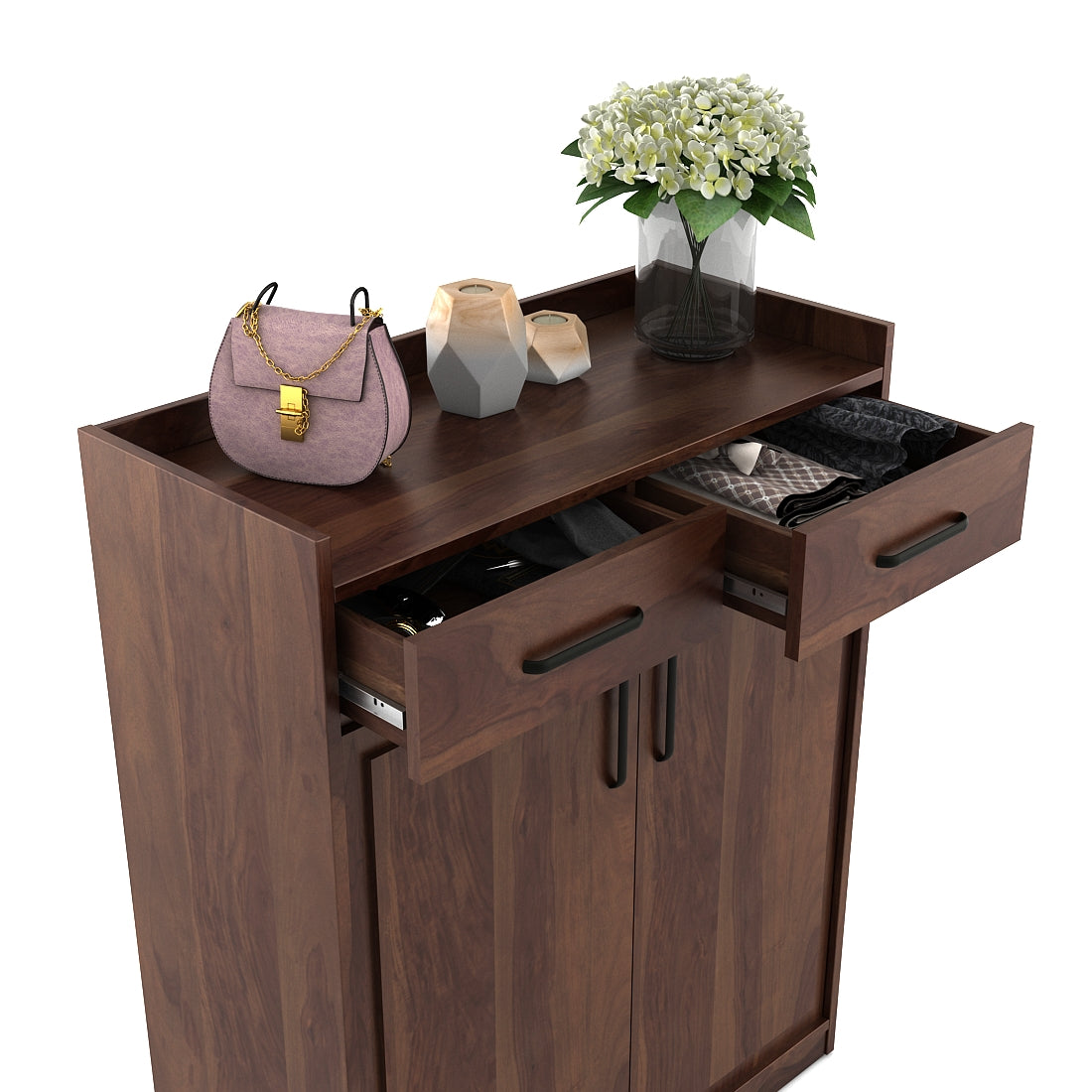 Antwerp Two Door Shoe Rack in Sheesham Colour