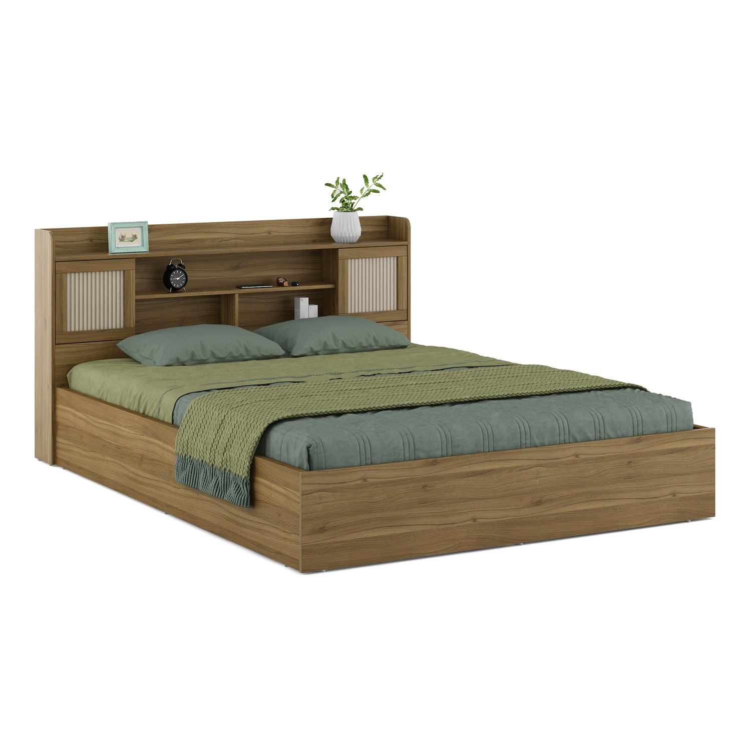 Diago King Bed Box Storage with Two Door Wardrobe Set