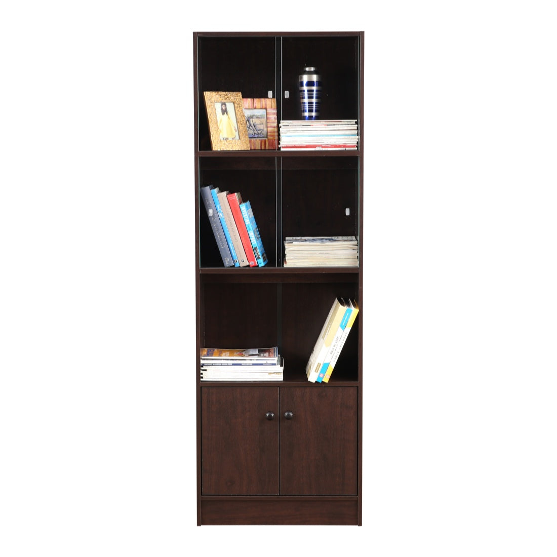 Crony Engineered Wood Medium Book Shelf in Wenge Colour