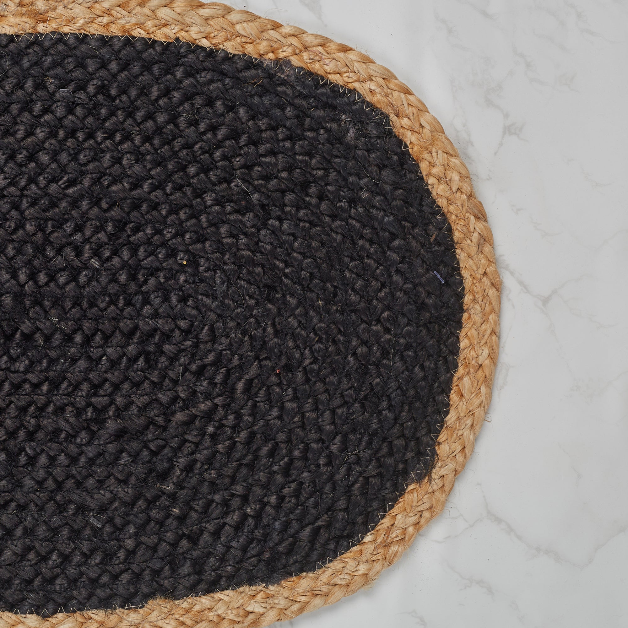Ebony  Handmade Jute Placemat 38x38 Cm in Black Colour