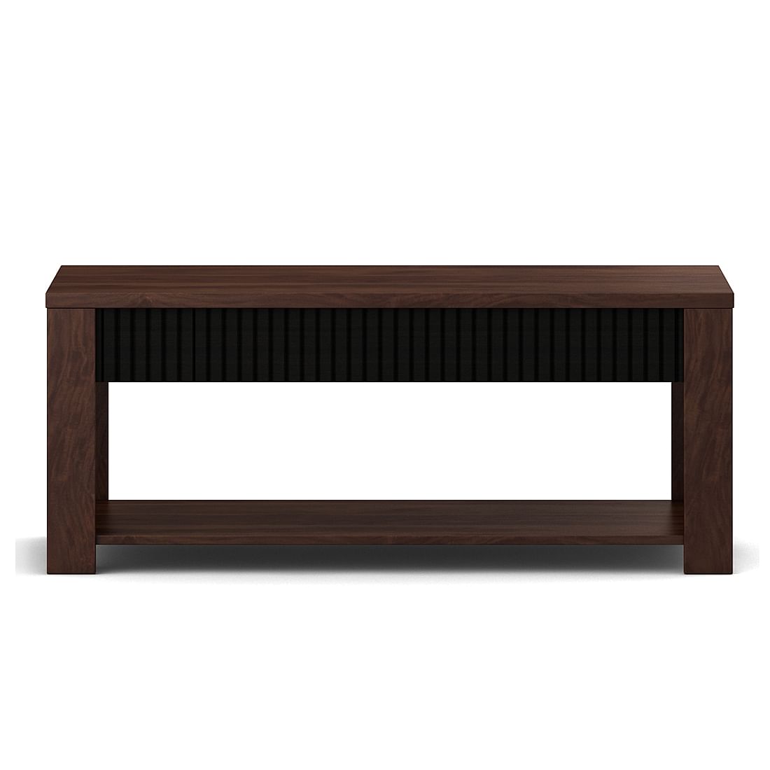 Understated Charm + (Paddington 3 + 2 Seater Sofa Set Dark Brown + Antwerp Flute Center Table & Side Table + Aravali 6 Seater Dining Set with Bench)