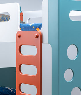 Climber  New Bunk Bed with Climbing Wall, Ladder & Trundle in Marine Teal Colour
