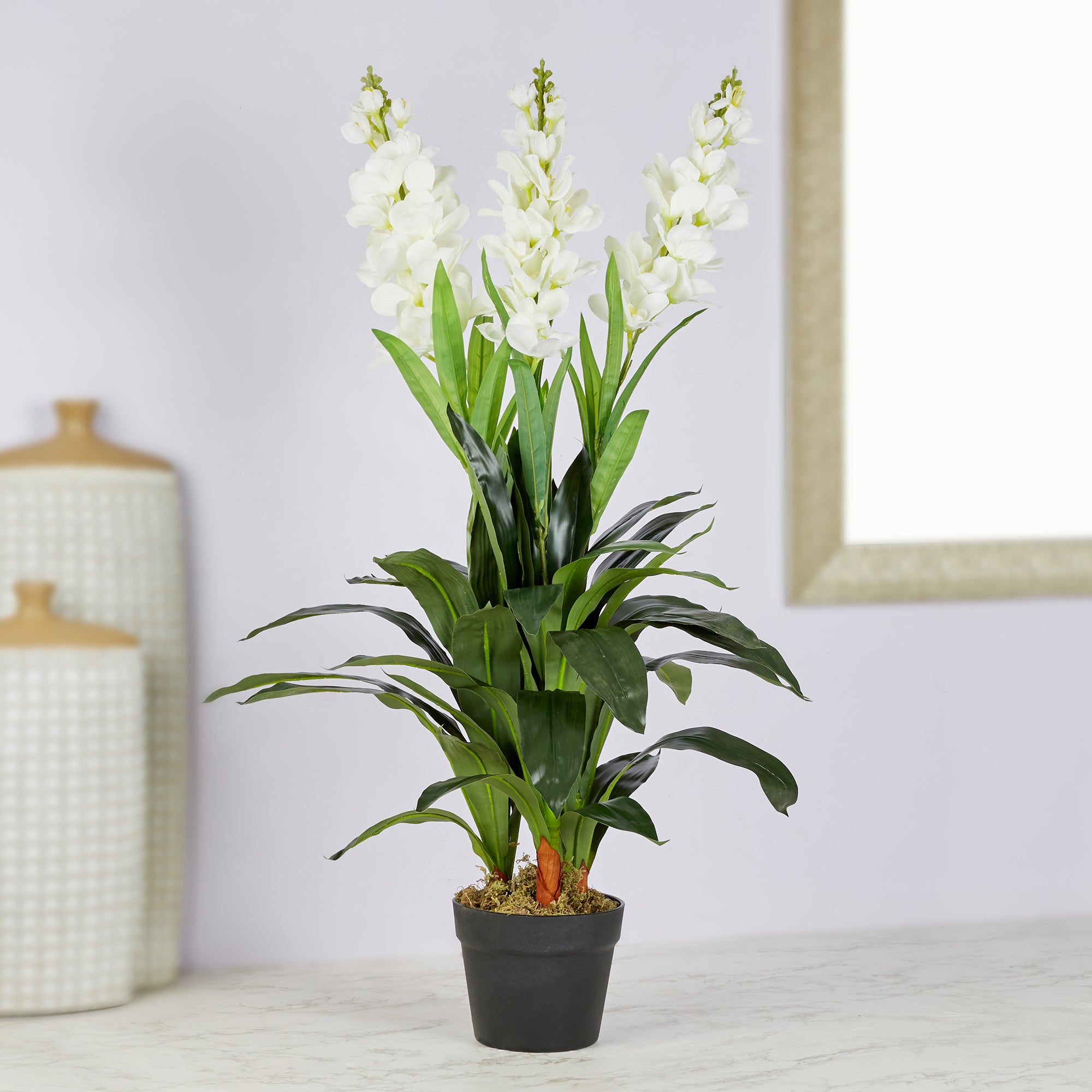 Ilana Artificial Cordate Potted Plant 90Cm in White Colour