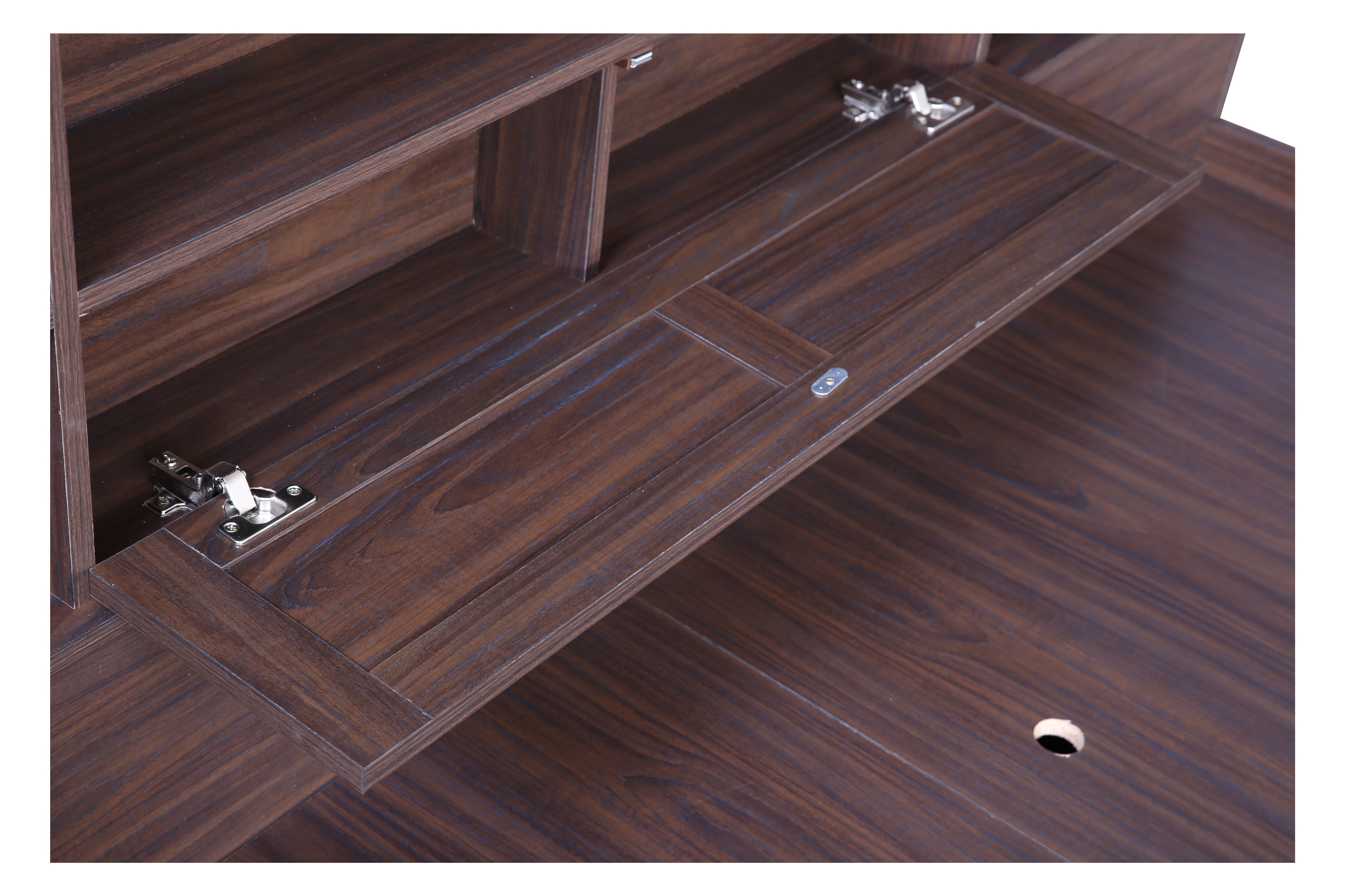 Bolton Queen Bed with Hydraulic storage in Walnut Colour