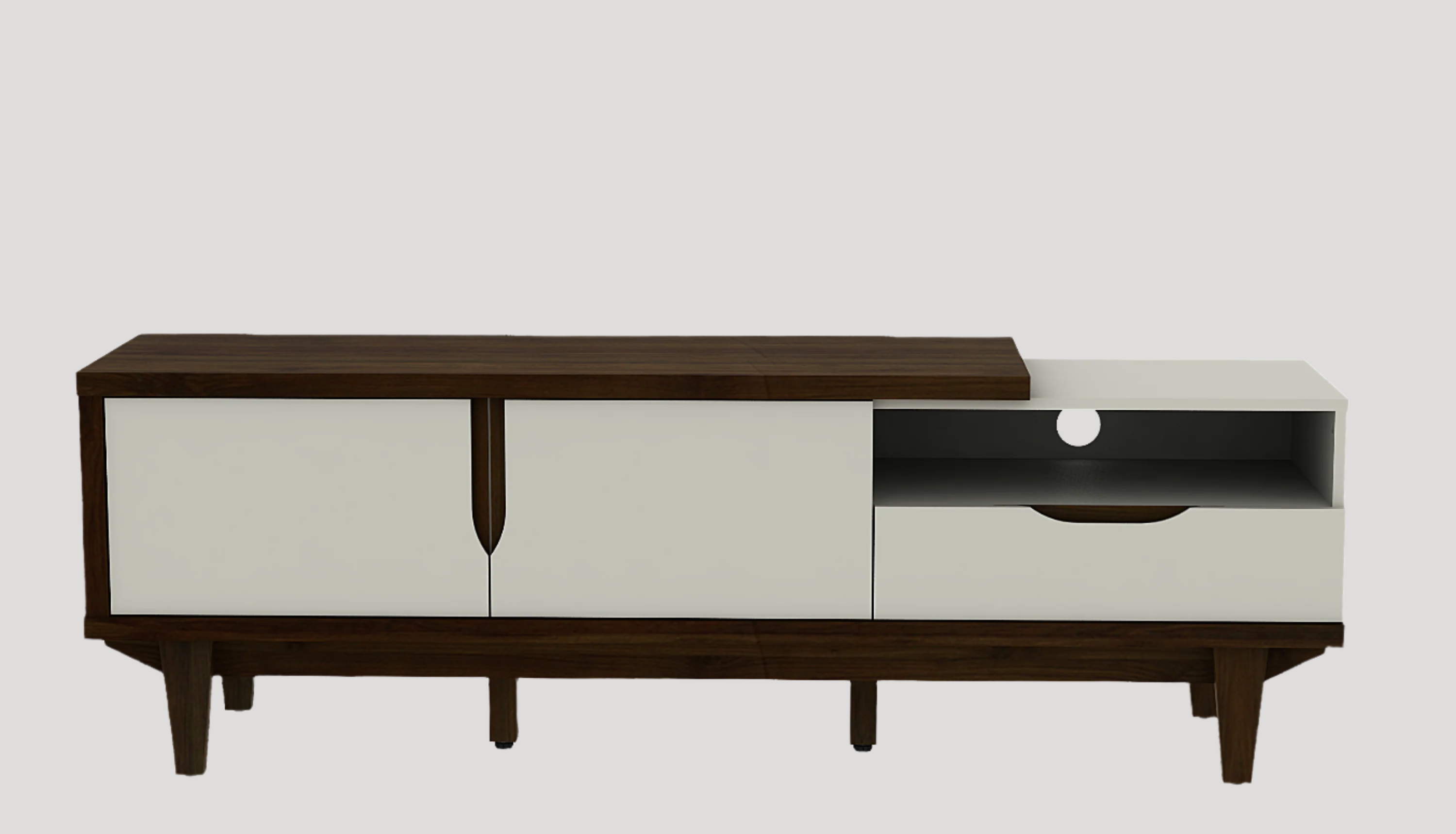 Carmel Tv Unit in White & Brown Colour