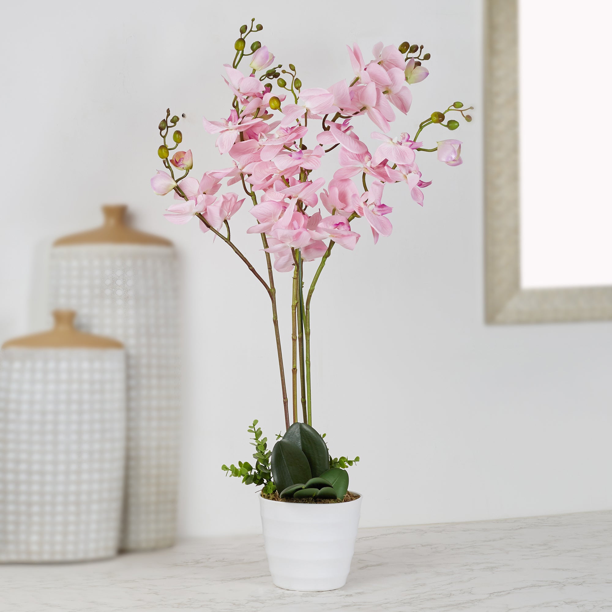 Ilana Artificial Orchid Potted Plant 75Cm in Pink Colour