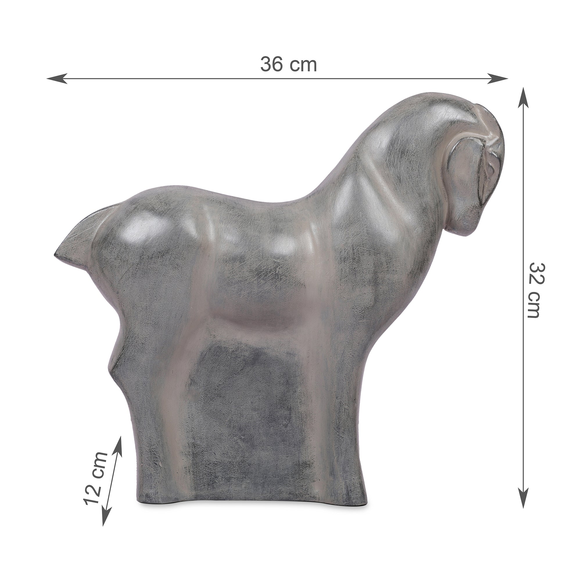 Stella Silver Pearl Finish Polyresin Contemporary Horse Table D&eacute;cor