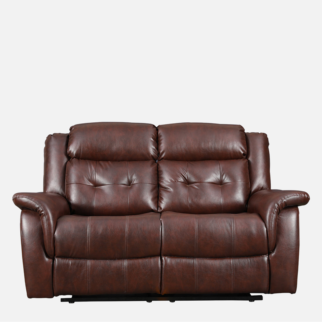 Attila Leatherette Two Seater Recliner in Brown Colour