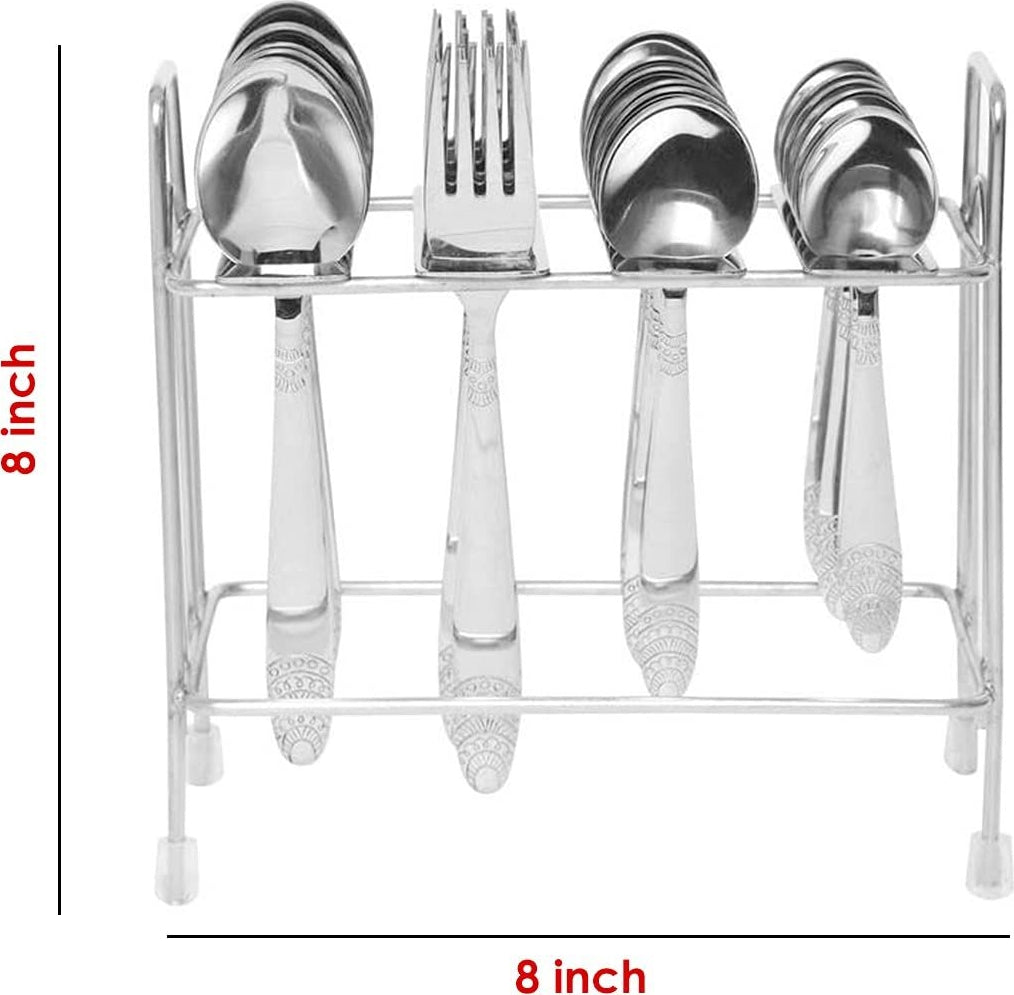 Kenwood Stainless steel 24 Pcs Cutlery Set With Stand in Silver Colour
