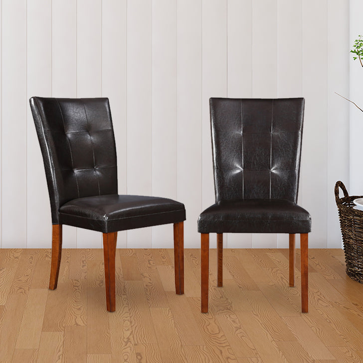 Eden Solidwood Dining Chair Set of 2 in Brown Colour